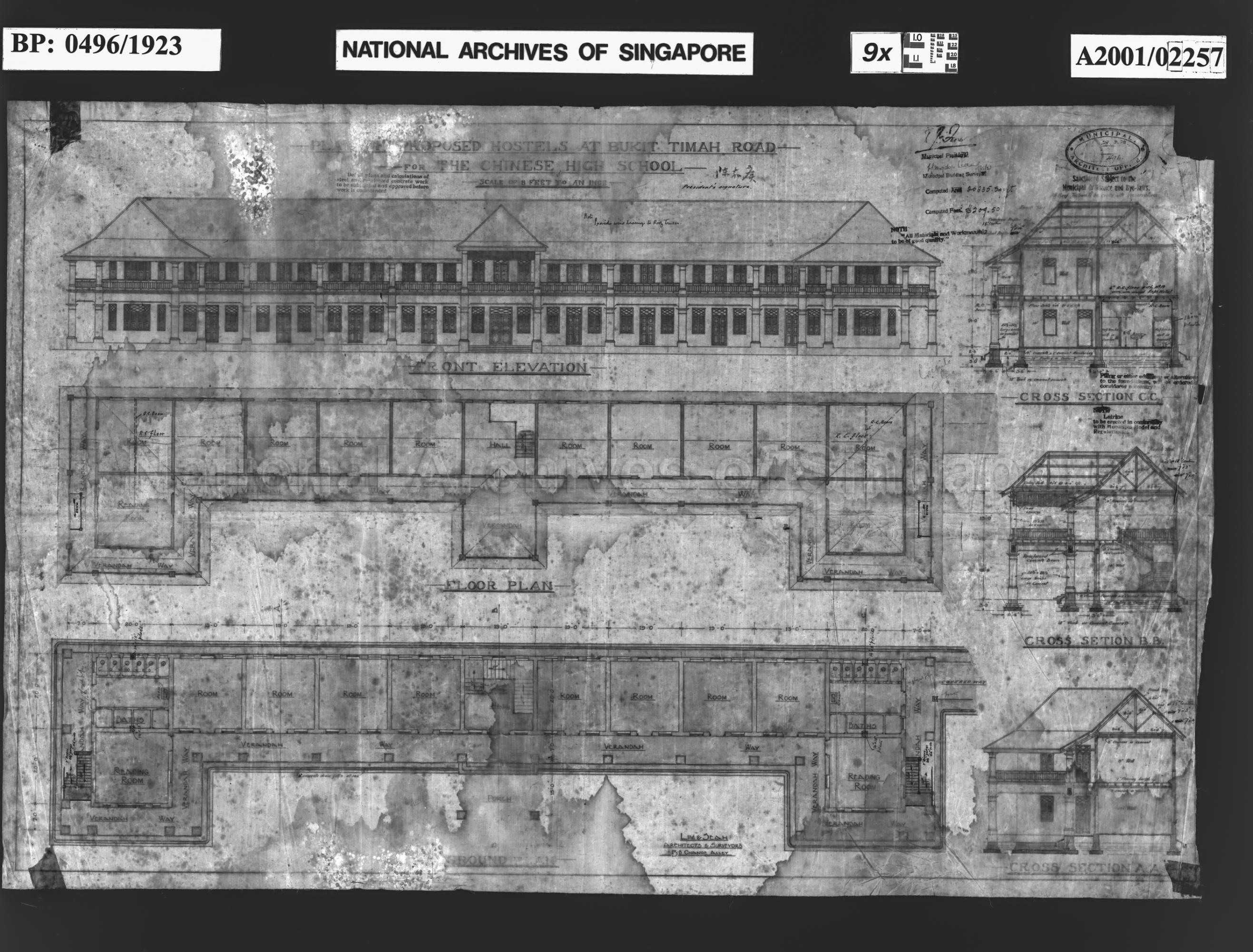 HOSTELS FOR CHINESE HIGH SCHOOL - FLOOR PLANS, ELEVATION AND …