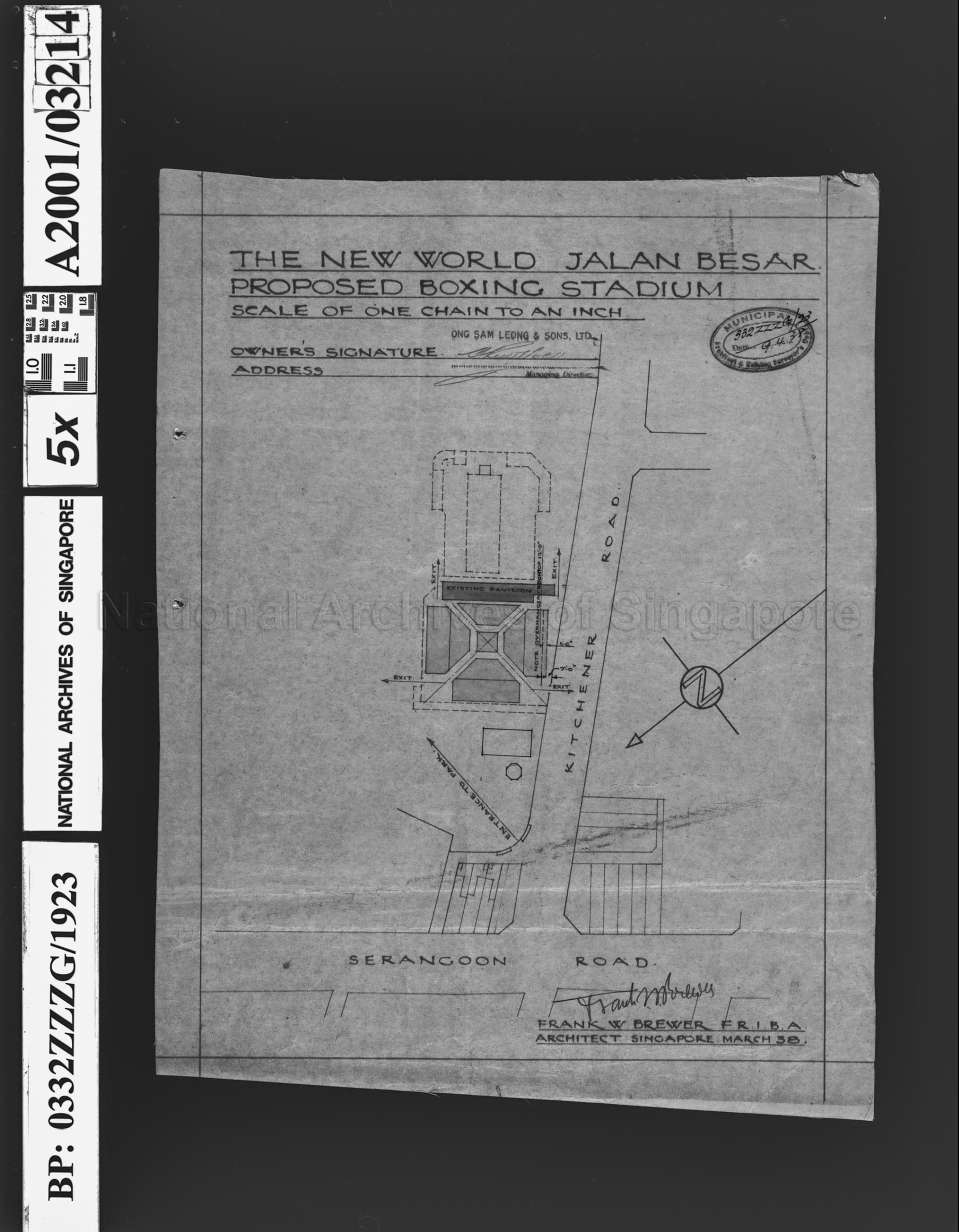 THE NEW WORLD - SITE PLAN, BOXING STADIUM (DATED 9/4/1938 AT …