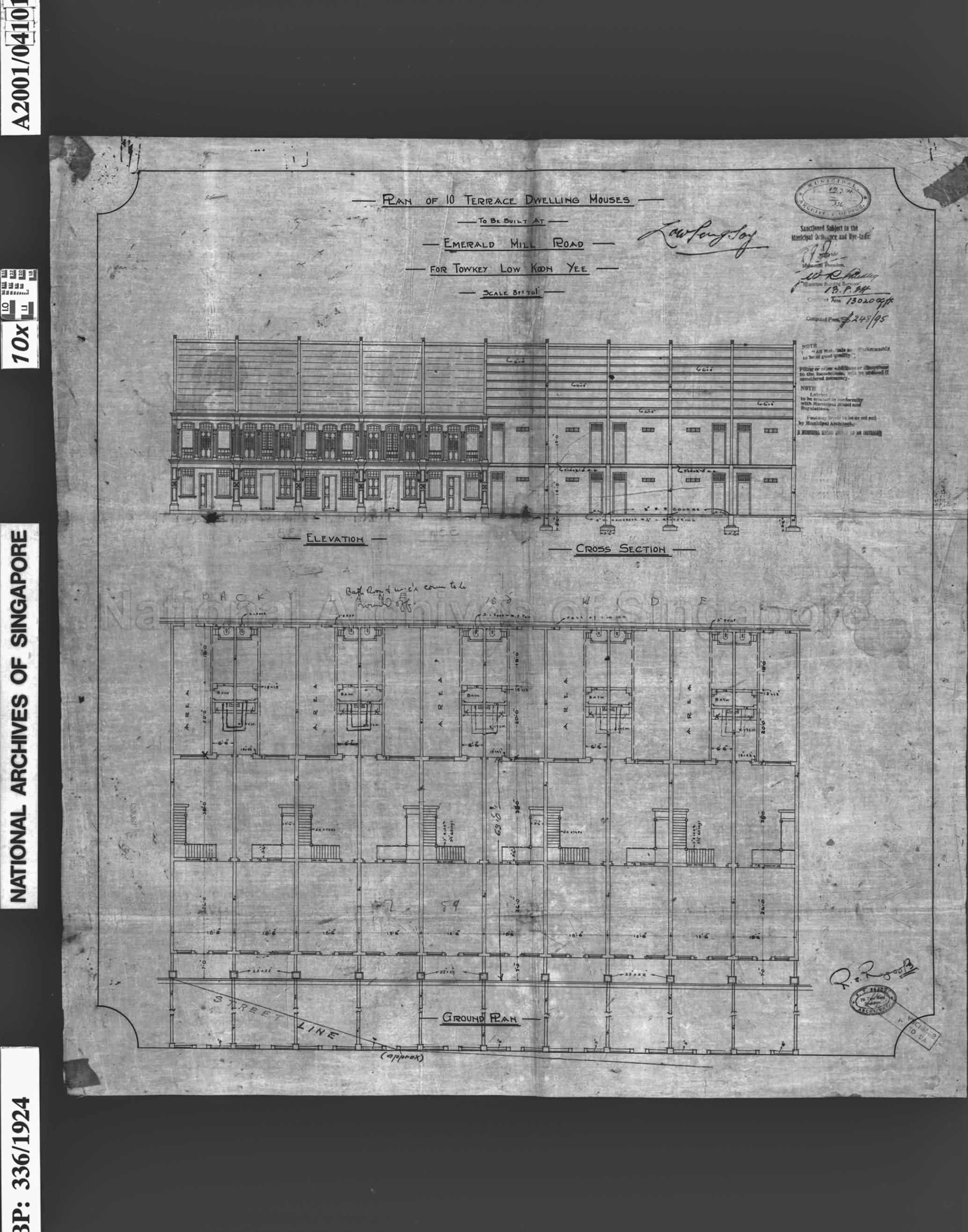 10 TERRACE DWELLING HOUSES (GROUND PLAN, ELEVATION AND  …