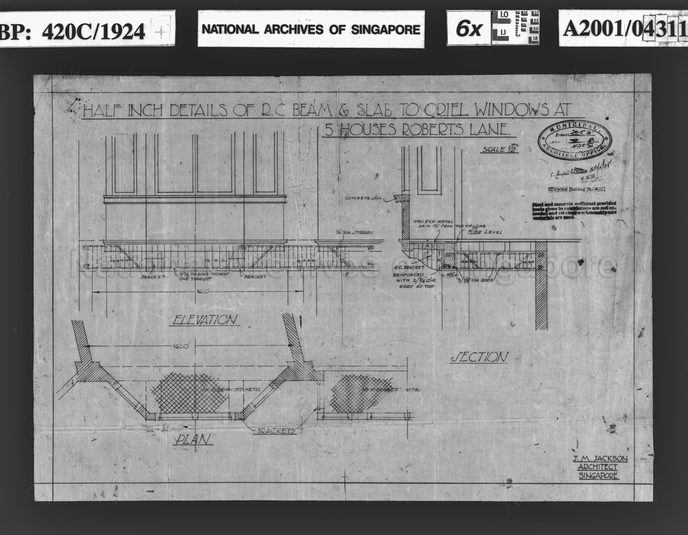 R.C. BEAM AND SLAB TO ORIEL WINDOWS