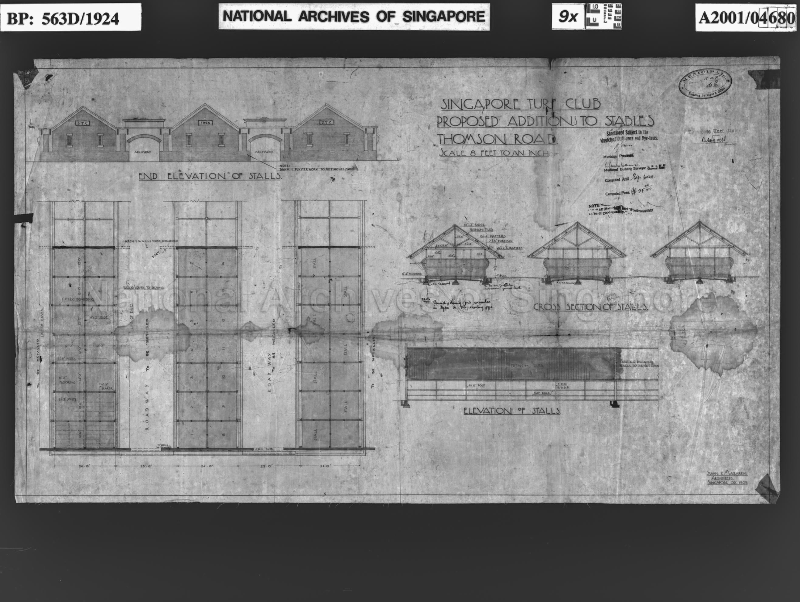 SINGAPORE TURF CLUB - ADDITIONS TO STABLES