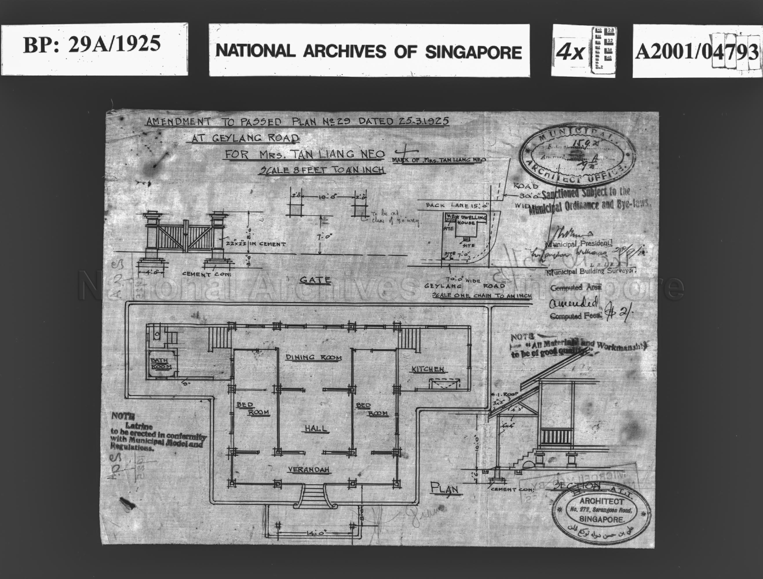 AMENDMENT TO PASSED PLAN NO 29 DATED 25-03-1925