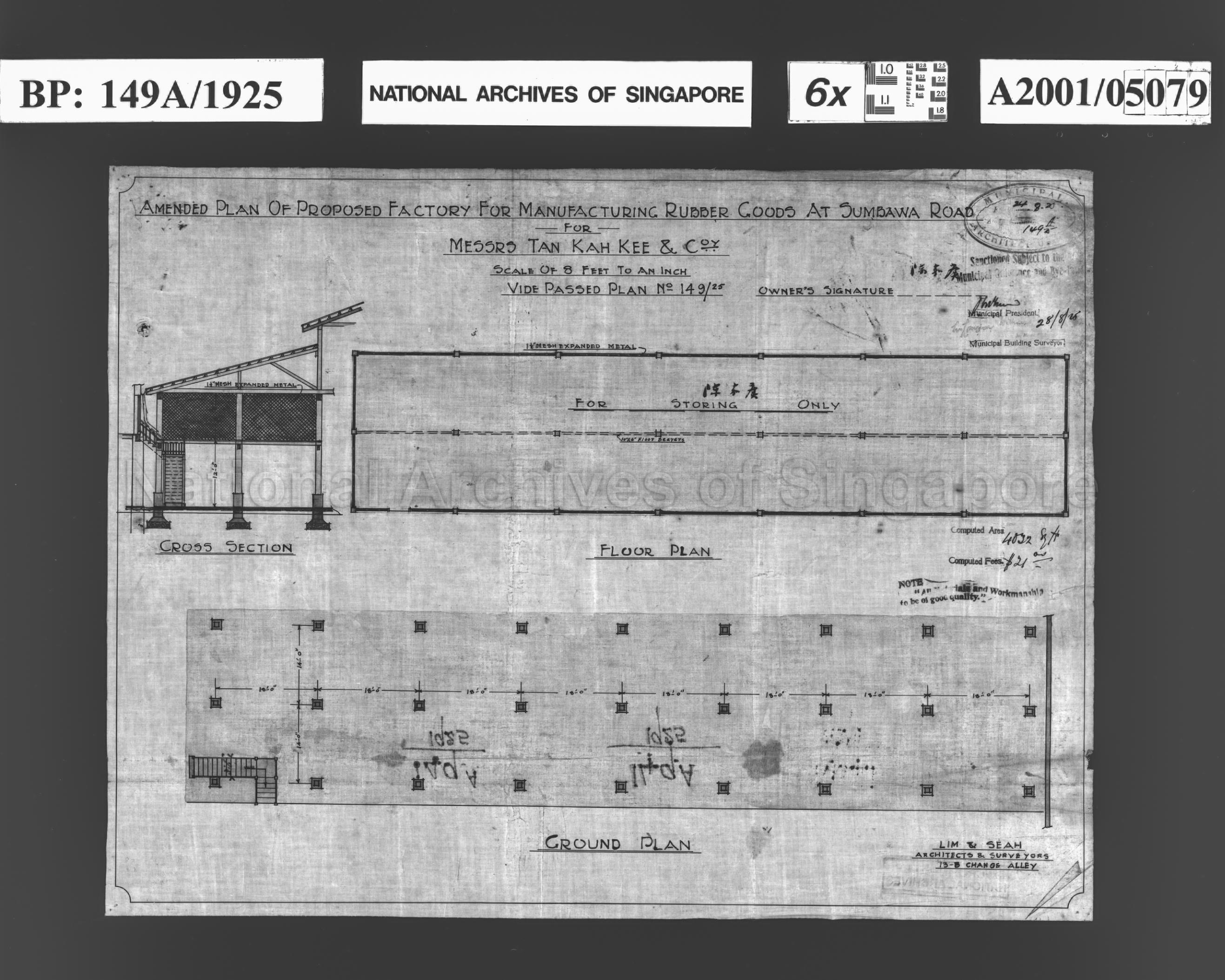 AMENDMENT TO PASSED PLAN NO 149/1925 TO FACTORY FOR  …