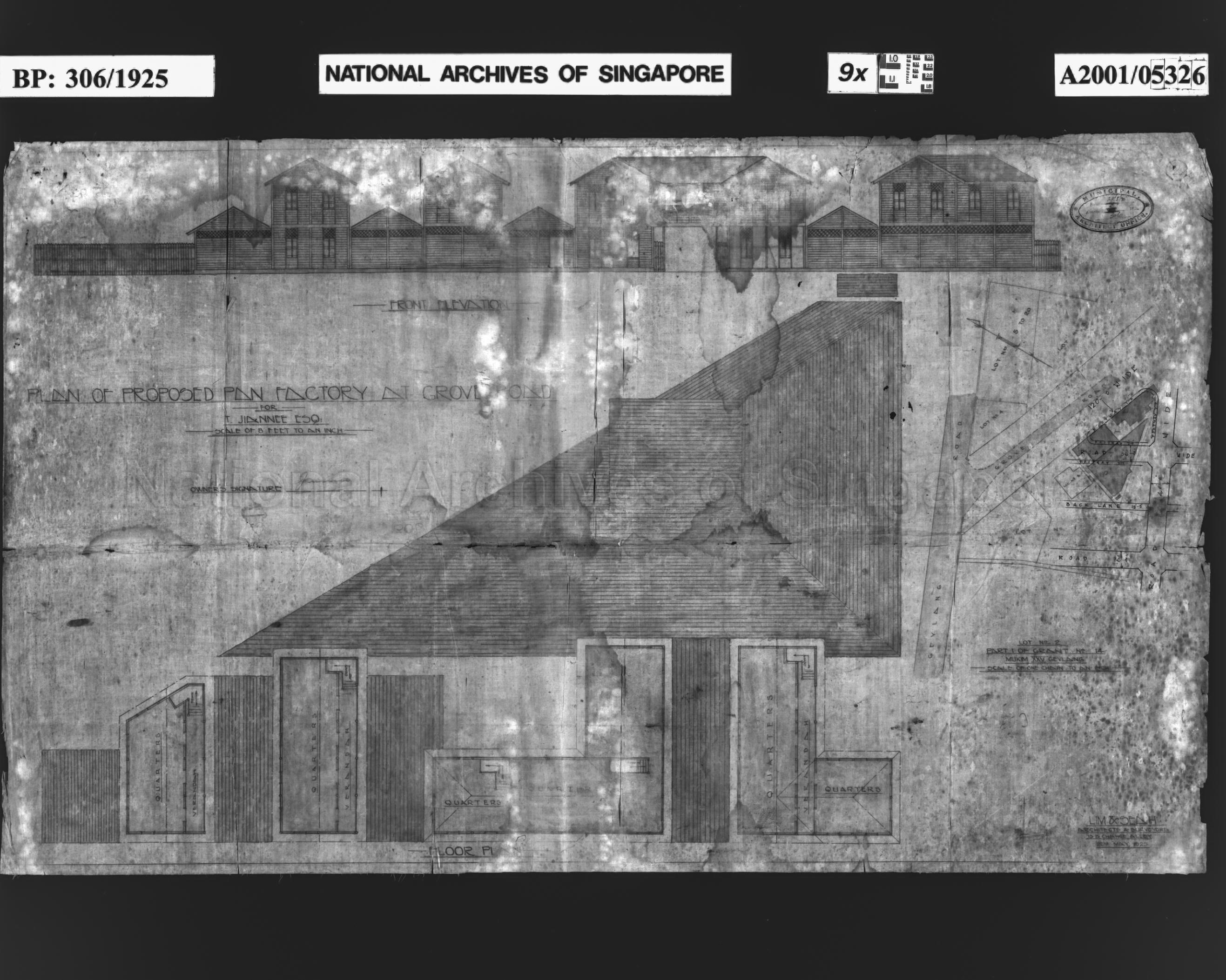 PAN FACTORY - SHEET NO 1 (SMALL TEAR AT RIGHT BOTTOM CORNER)