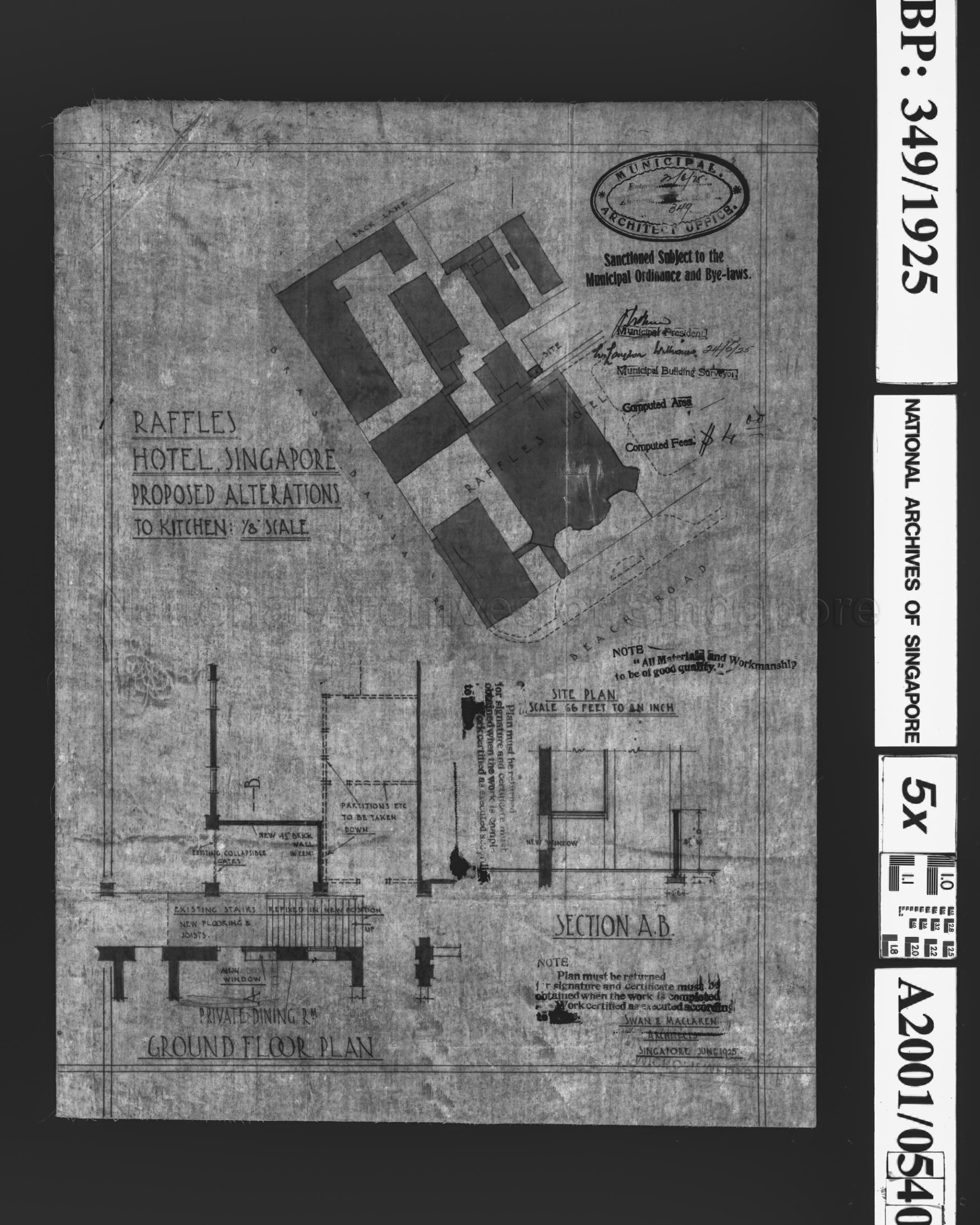 ALTERATIONS TO KITCHEN, RAFFLES HOTEL