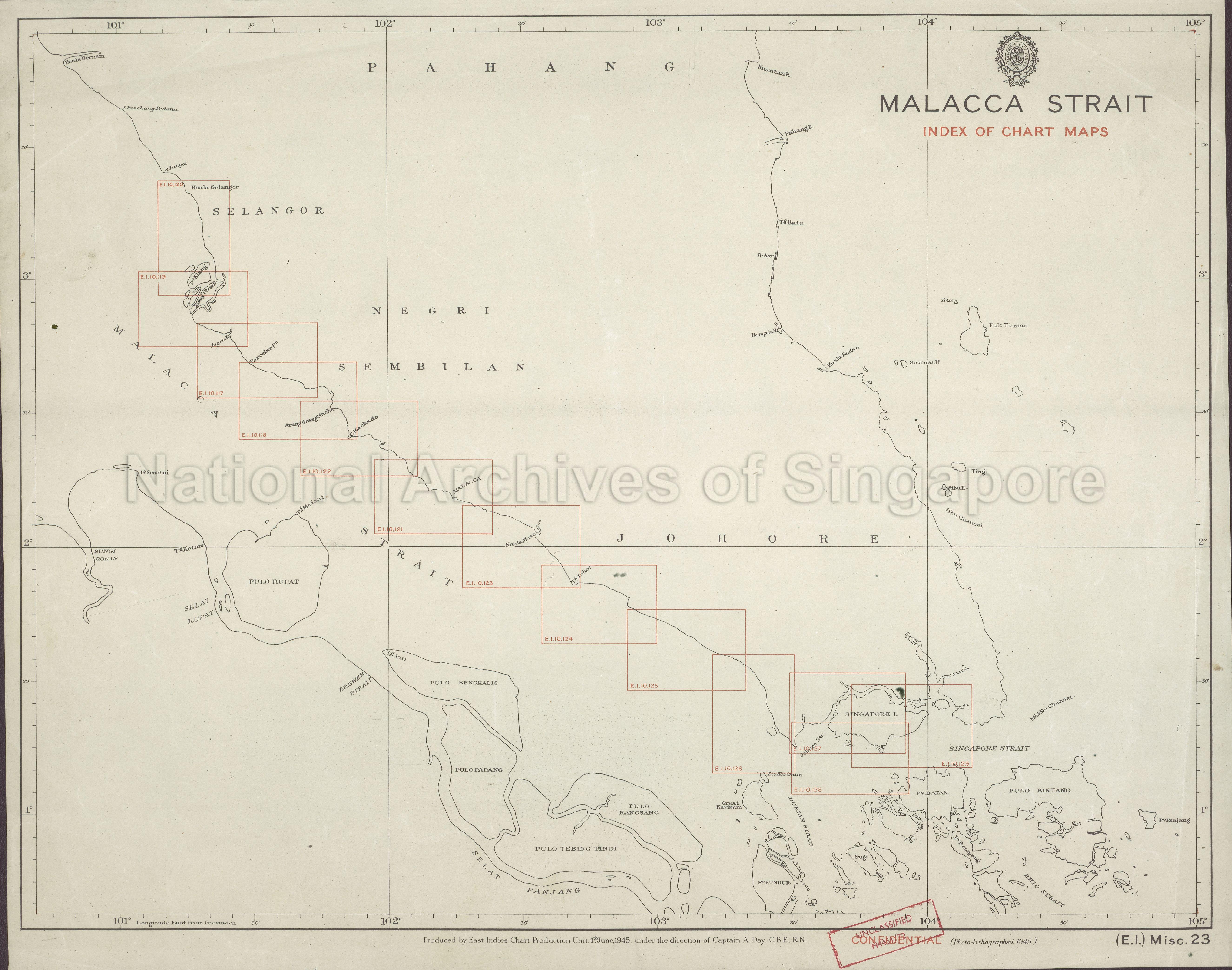Malacca Strait. Index Of Chart Maps
