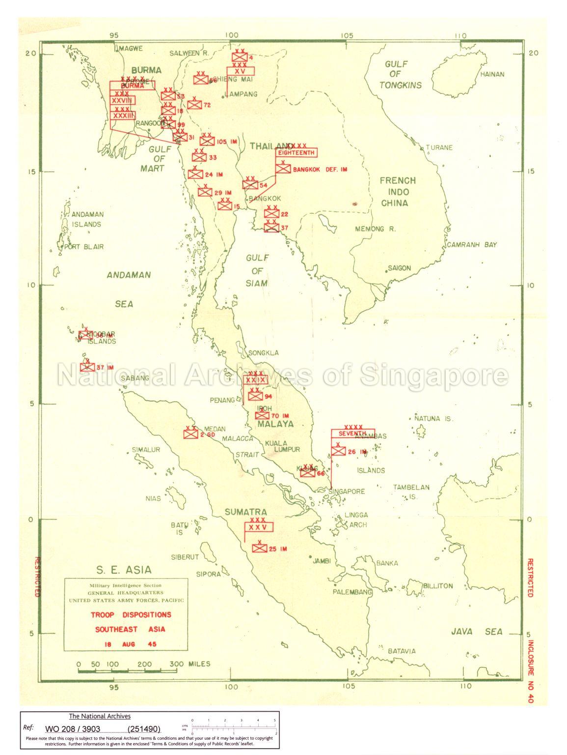 S.E. Asia, Troop Dispositions South East Asia