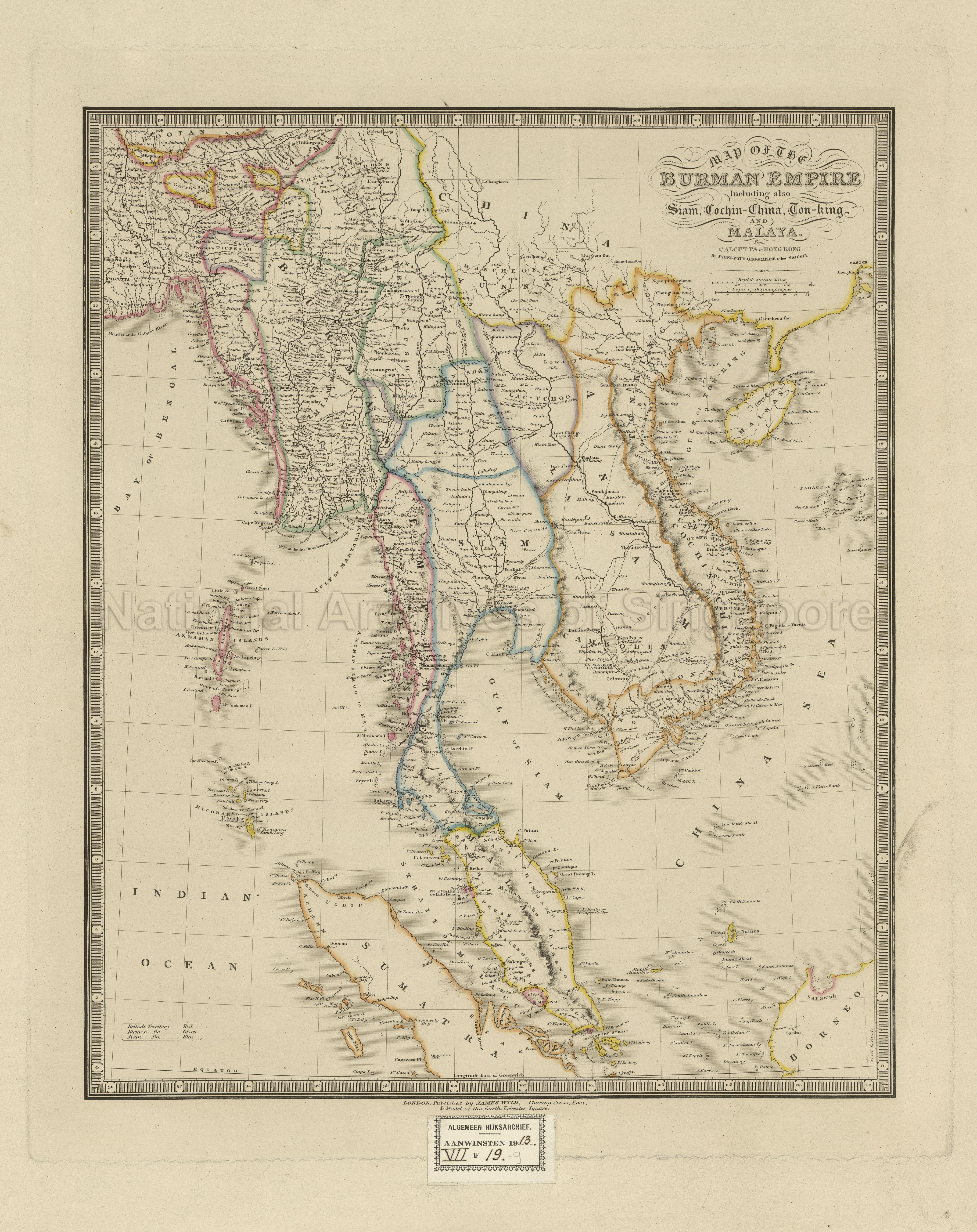 Map of The Burman Empire including Siam, Cochin-China,  …