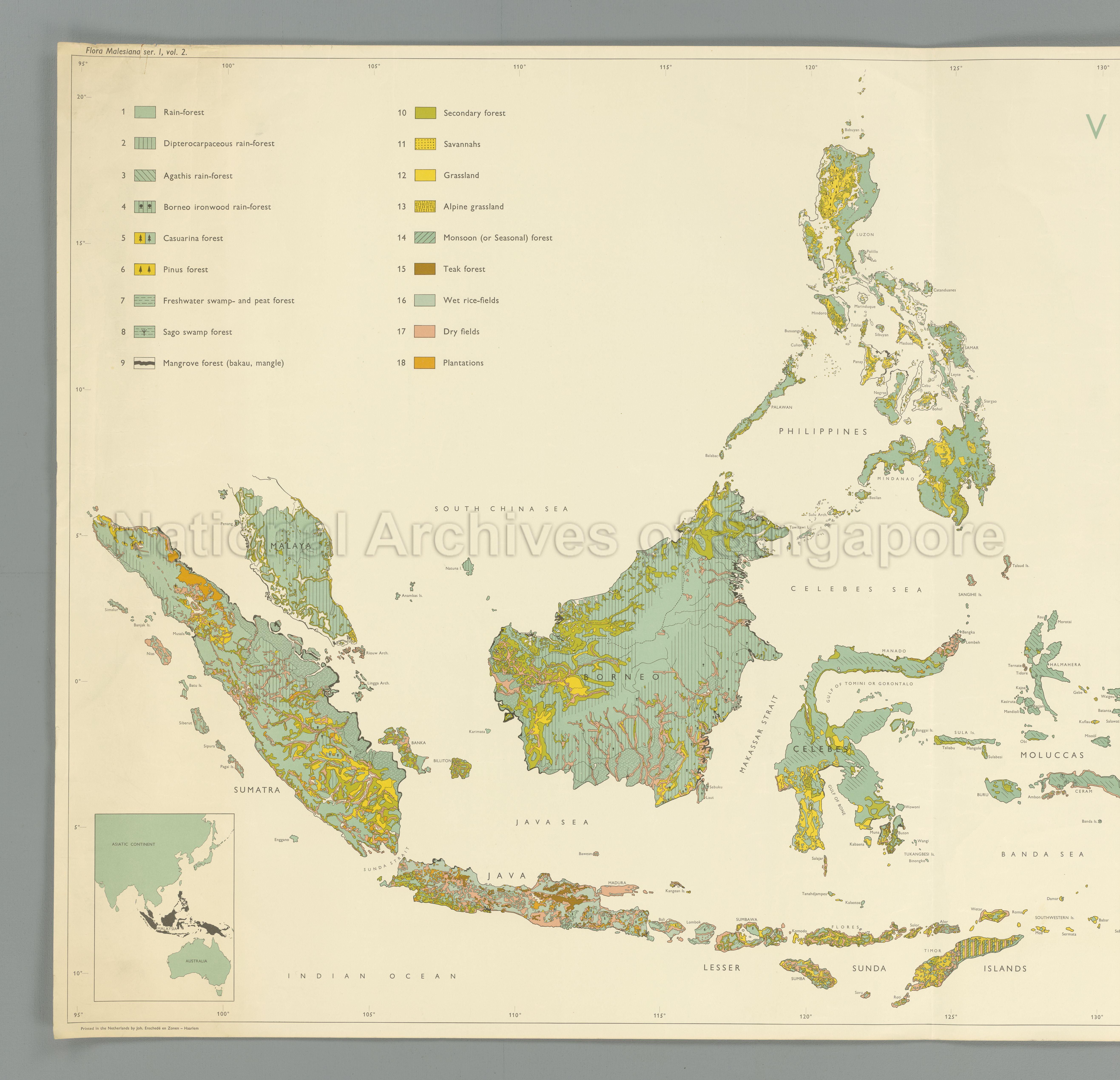 Vegetation Map of Malaysia (, Indonesia and Phillipines)