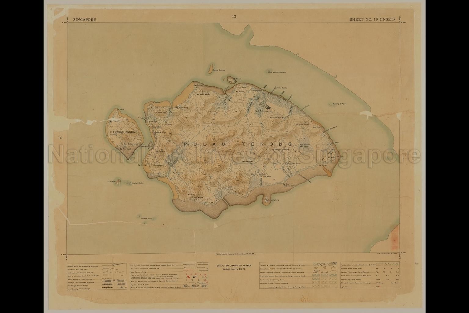 Singapore Sheet No.16 (Inset). Pulau Tekong