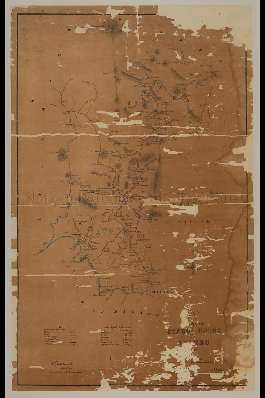 Map of the States of Sungei Ujong and Jelebu, 1894