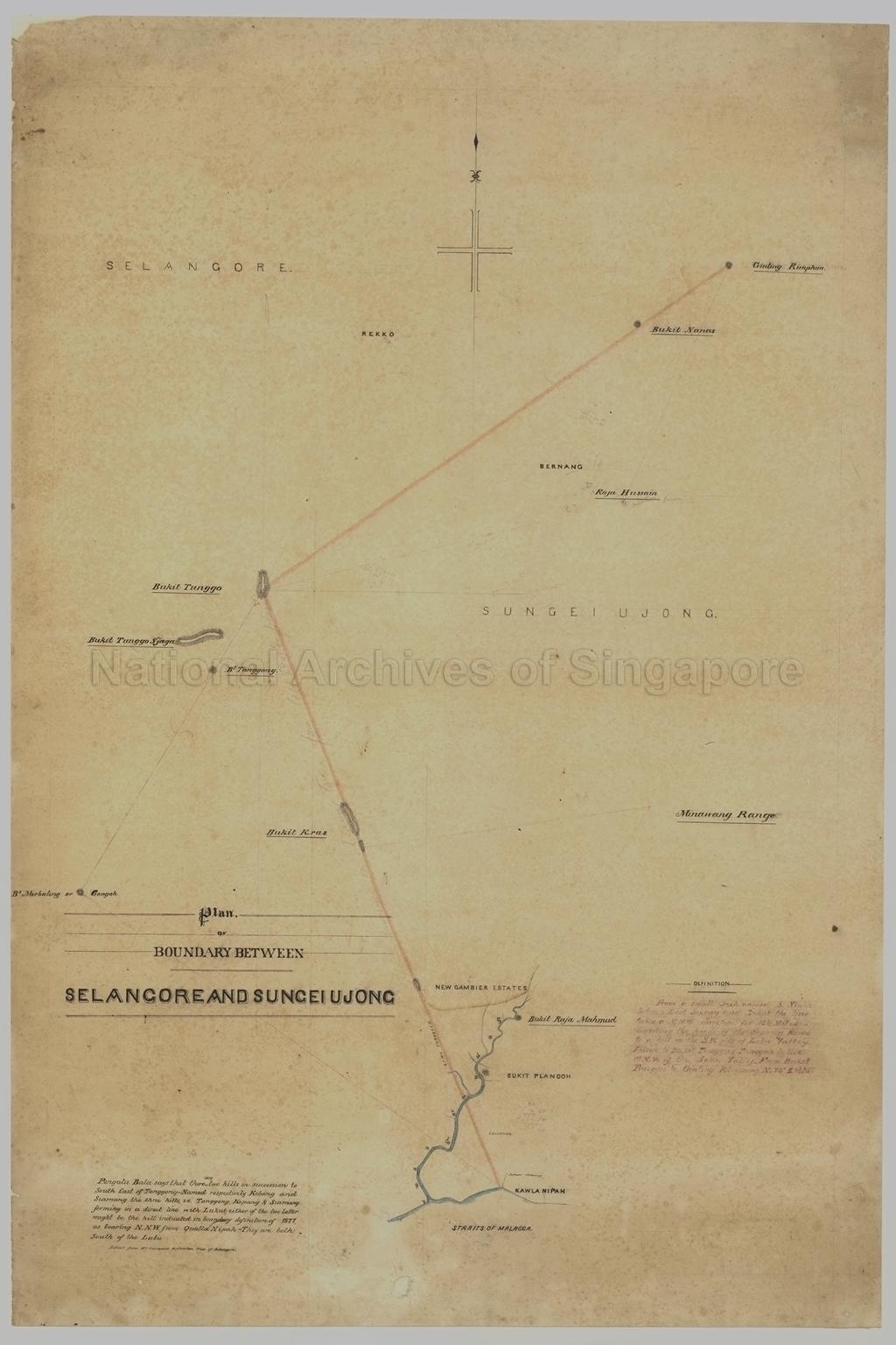 Plan Of Boundary Between Selangore And Sungei Ujong