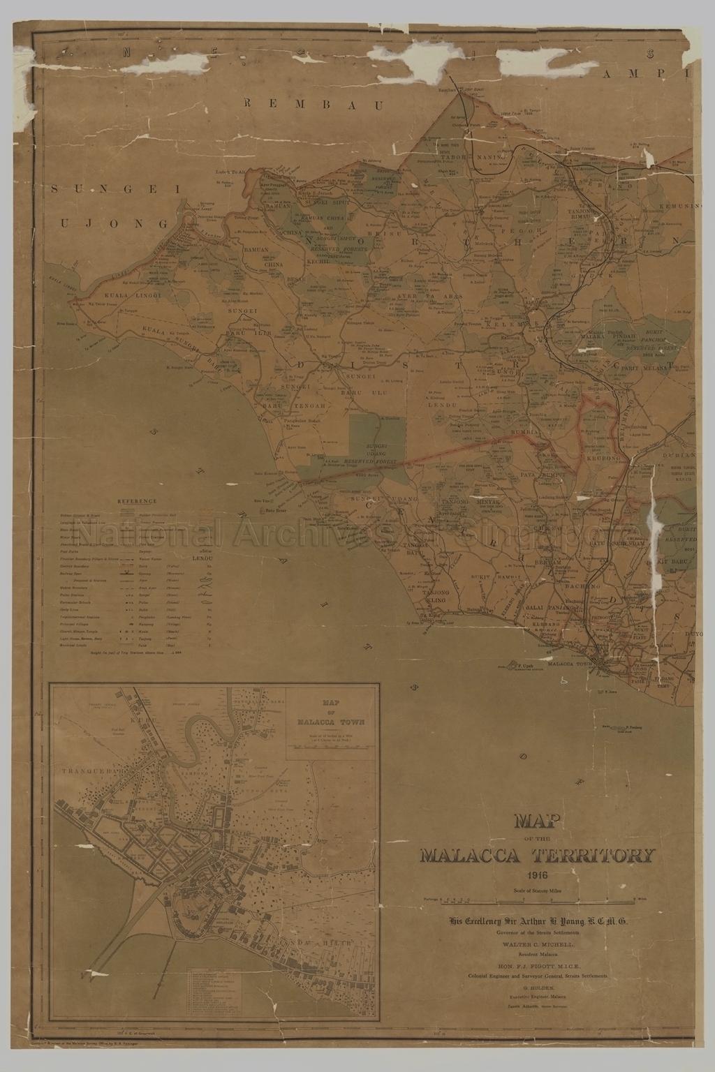 Map Of The Malacca Territory, 1916