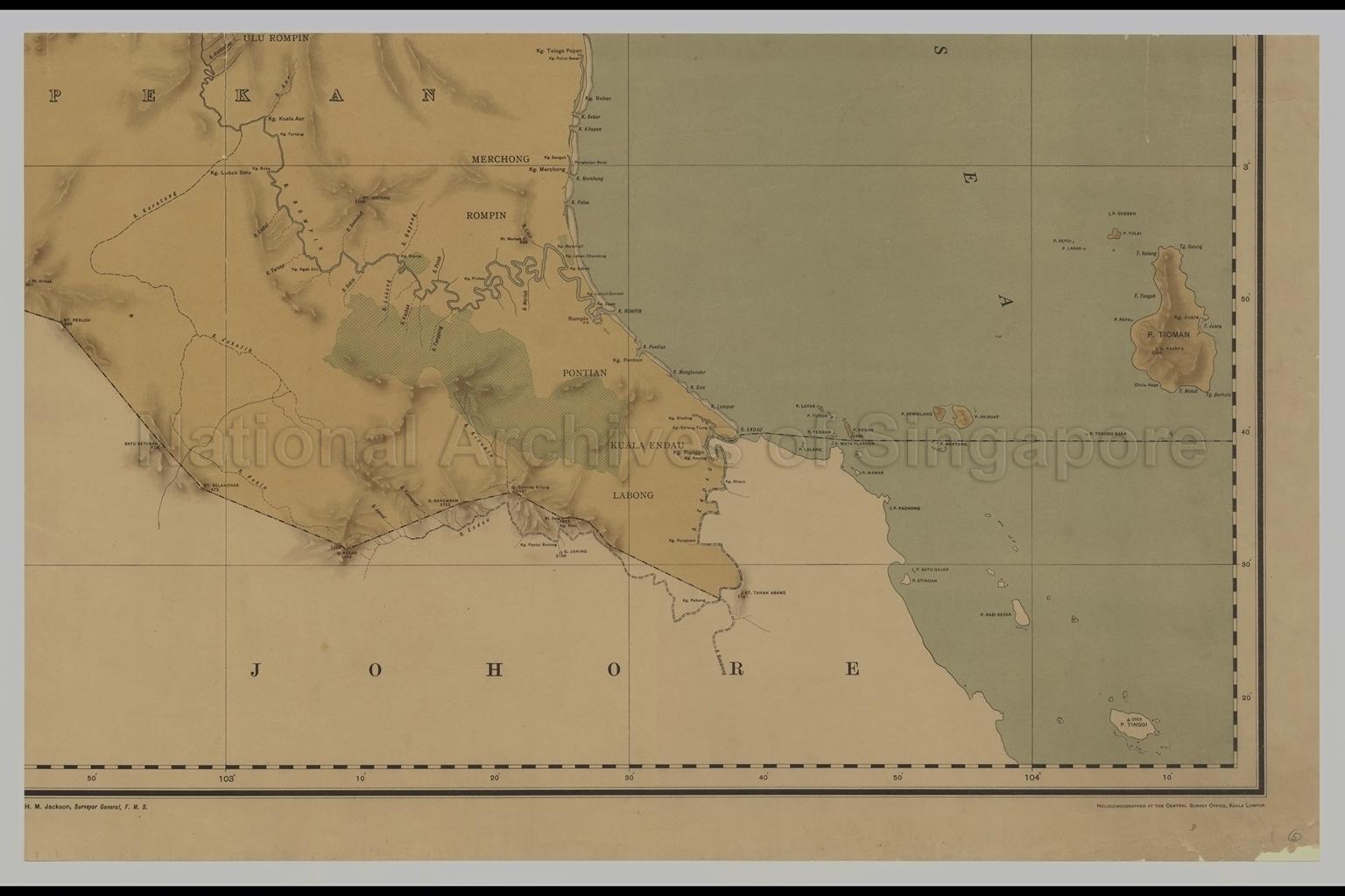 Pahang, Federated Malay States,1912 (Revised with Hills1915)