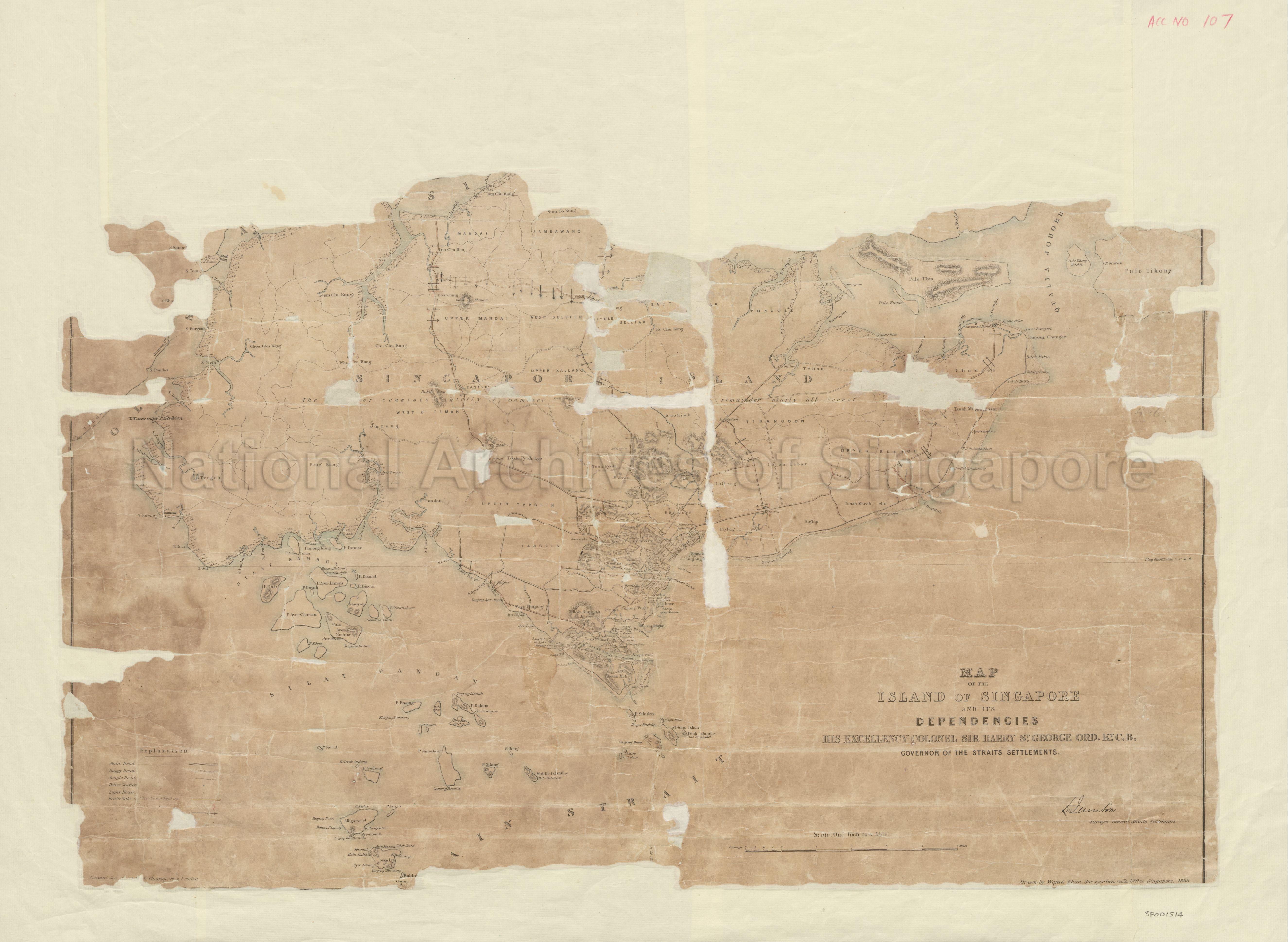 Map of the Island of Singapore and its Dependencies