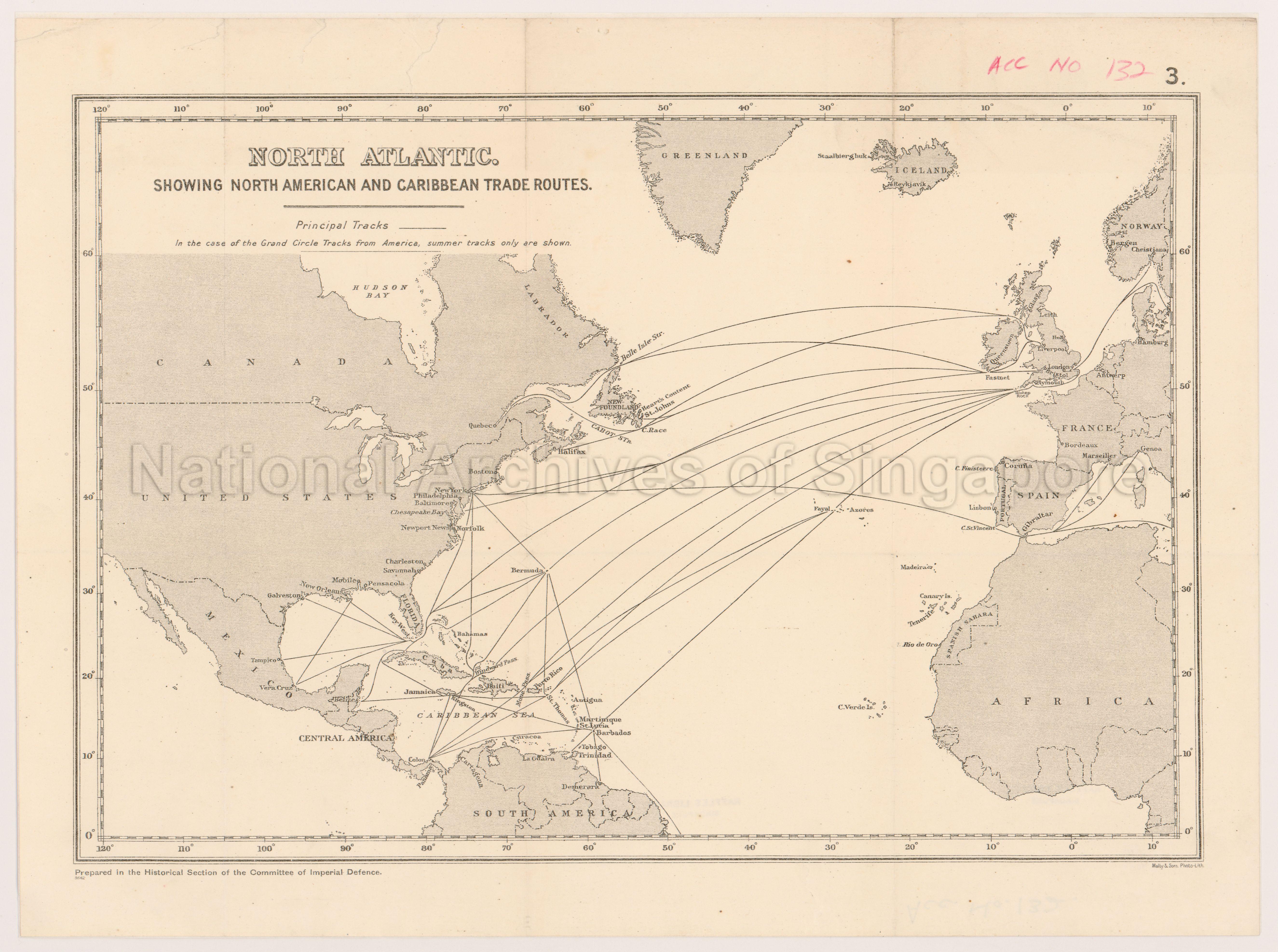 North Atlantic Showing North American and Caribbean Trade  …