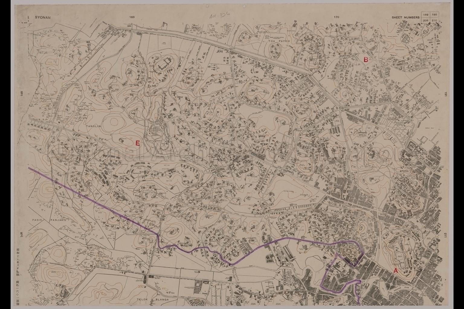 Syonan. Map Showing Police Division Part D