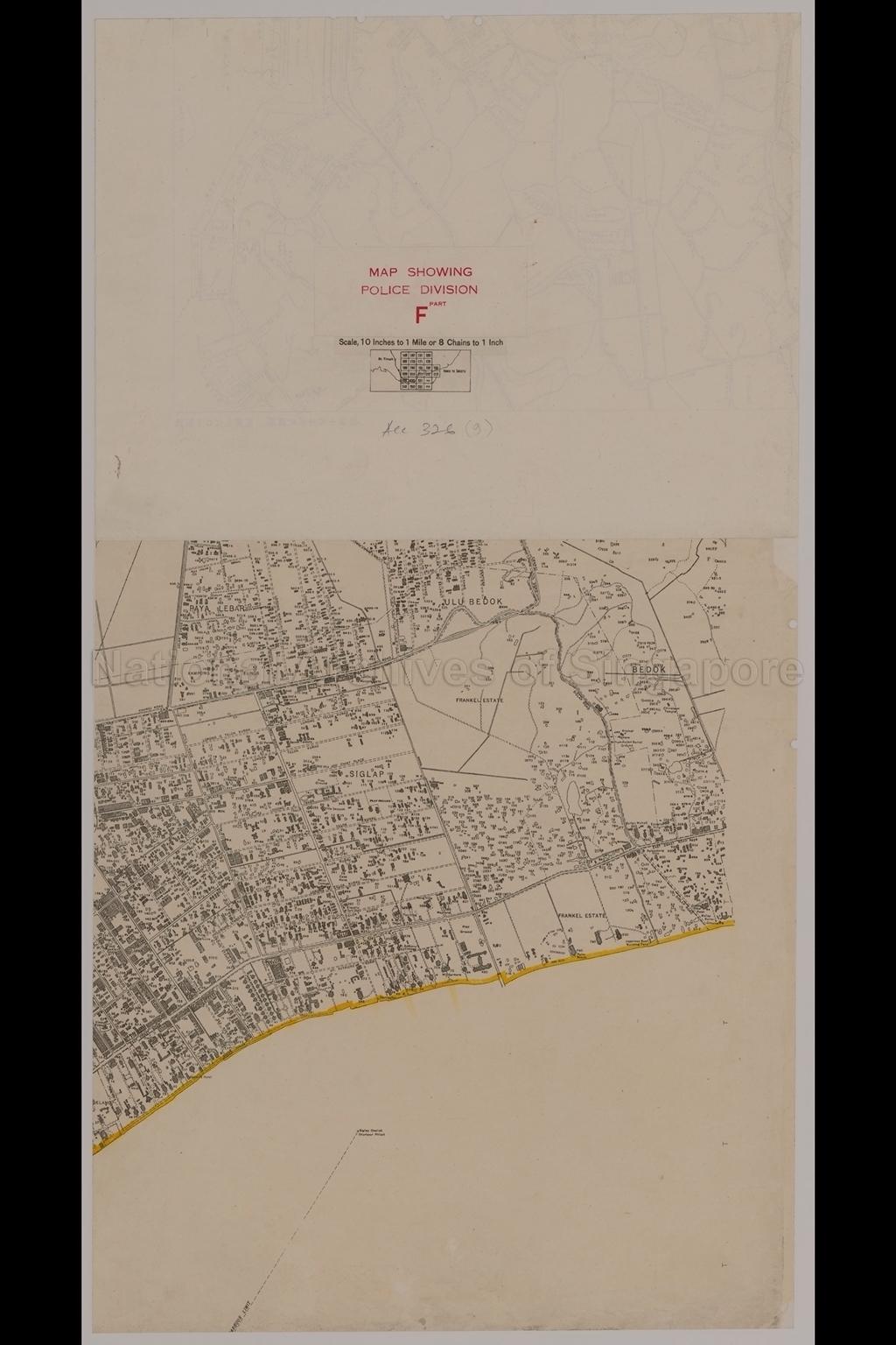Syonan. Map Showing Police Division Part F