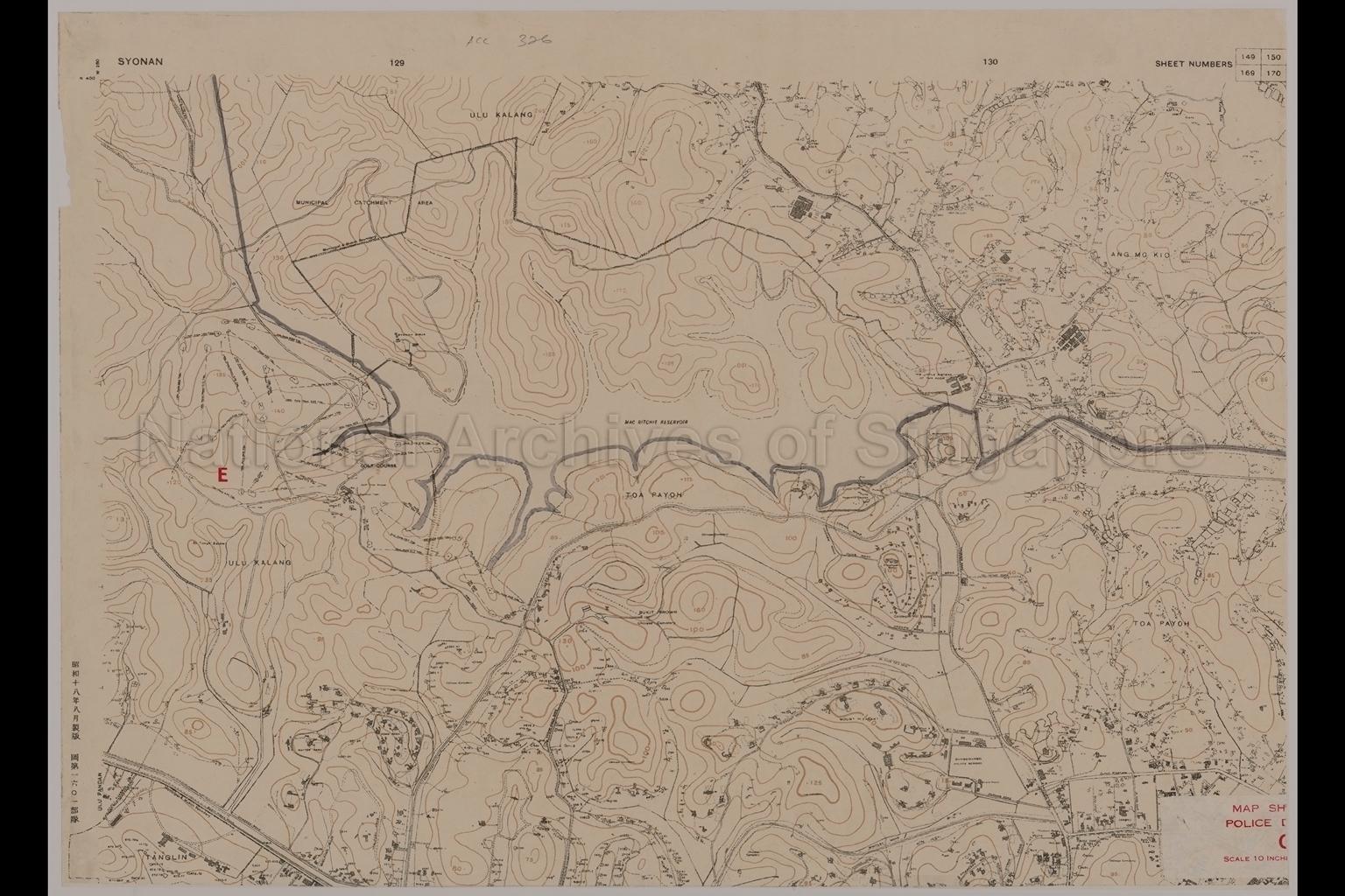 Syonan. Map Showing Police Division Part G