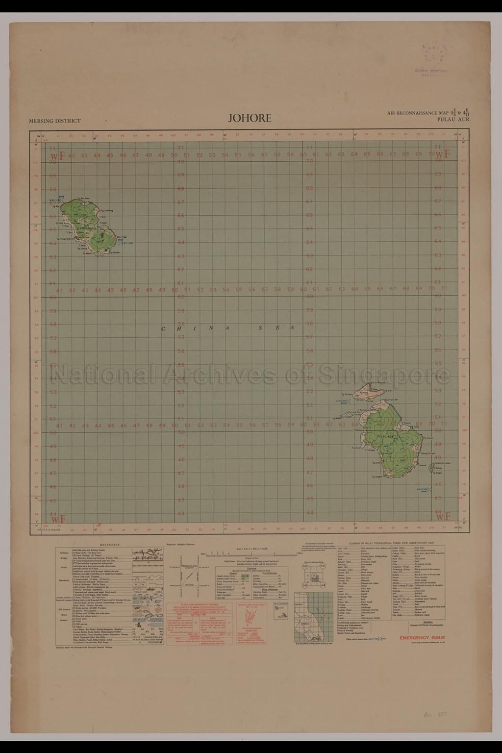 Mersing District, Johore. Pulau Aur