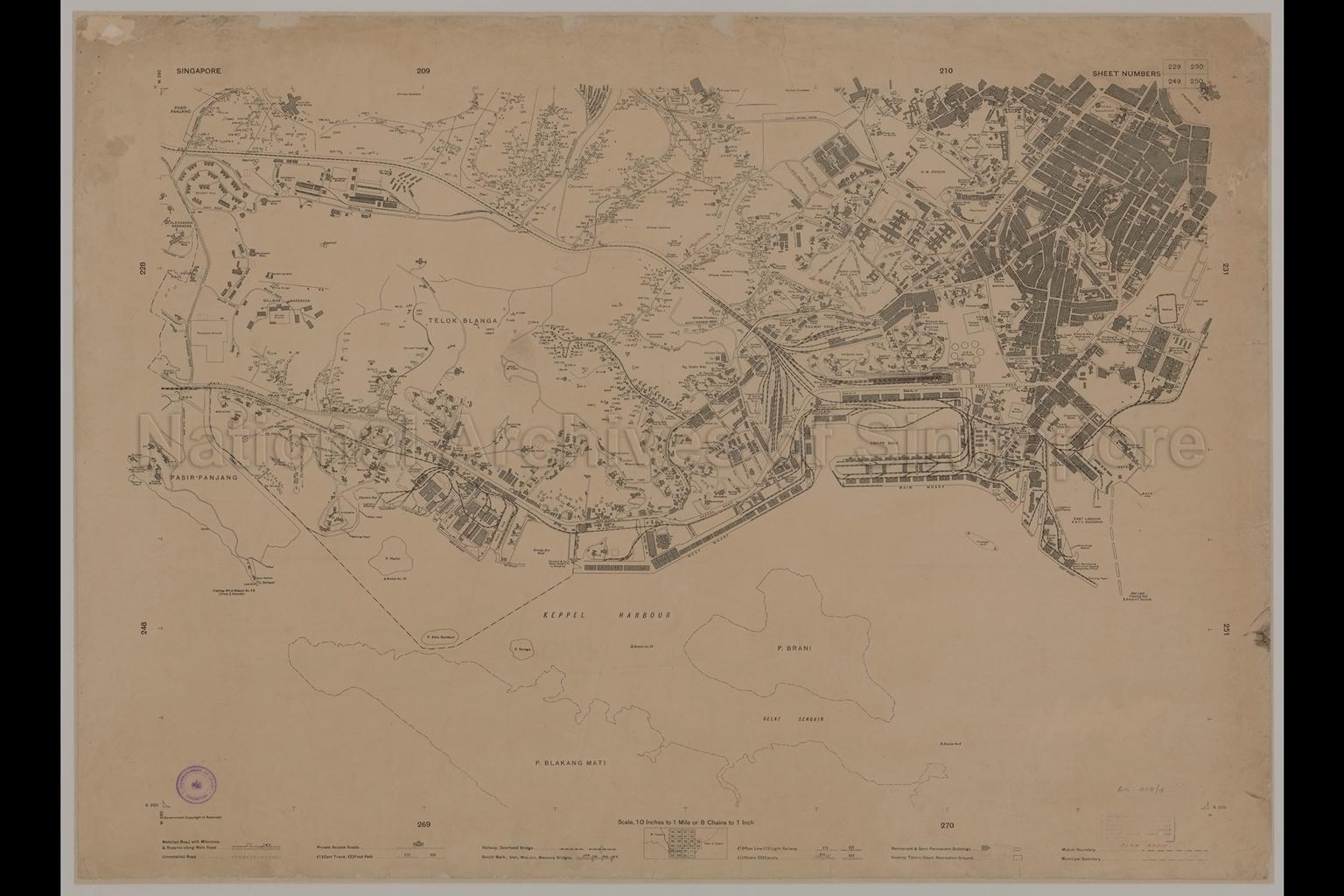 Singapore. Sheet Numbers 229, 230, 249, 250