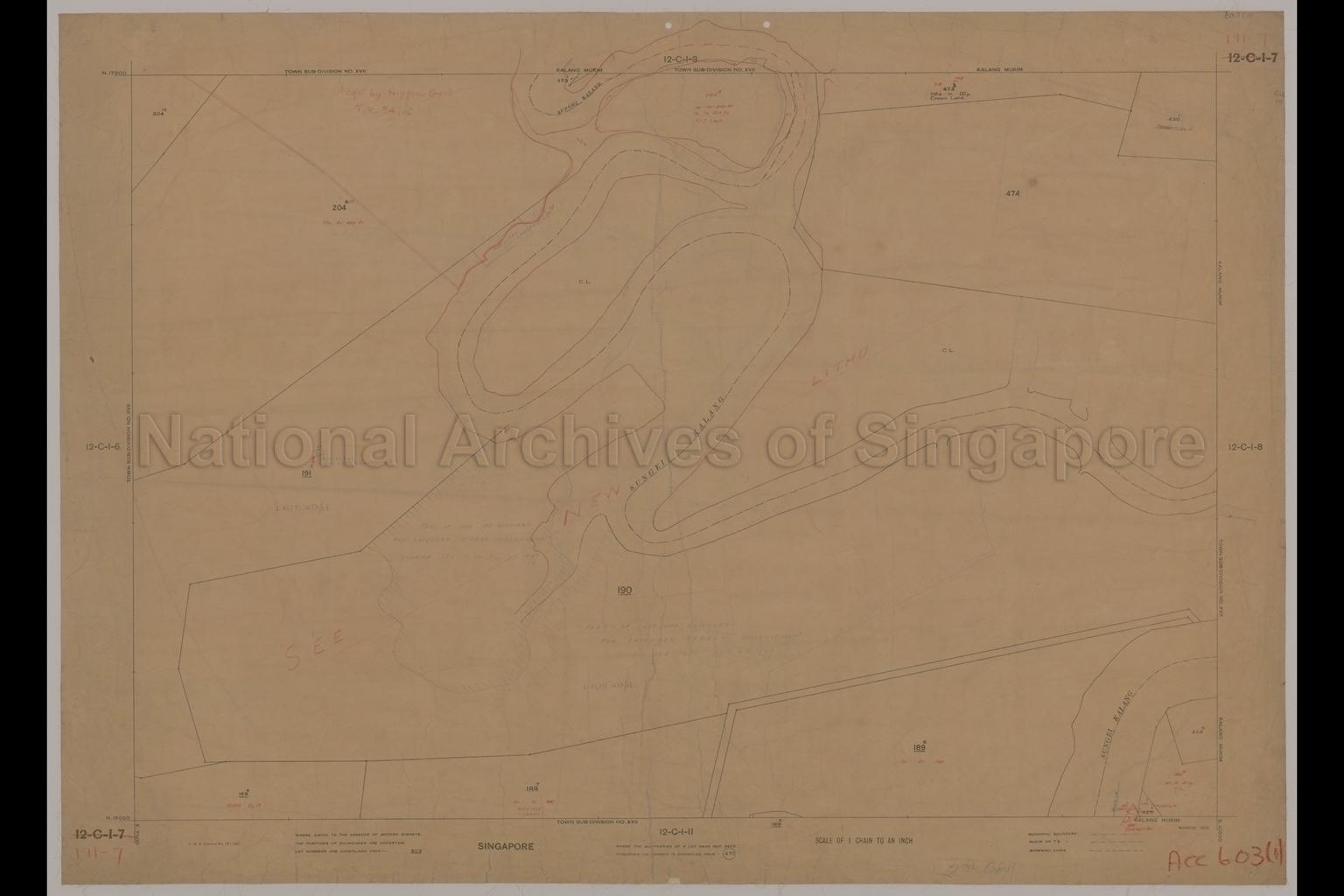 Singapore. Kalang Mukim And  Town Sub-division No. XVII