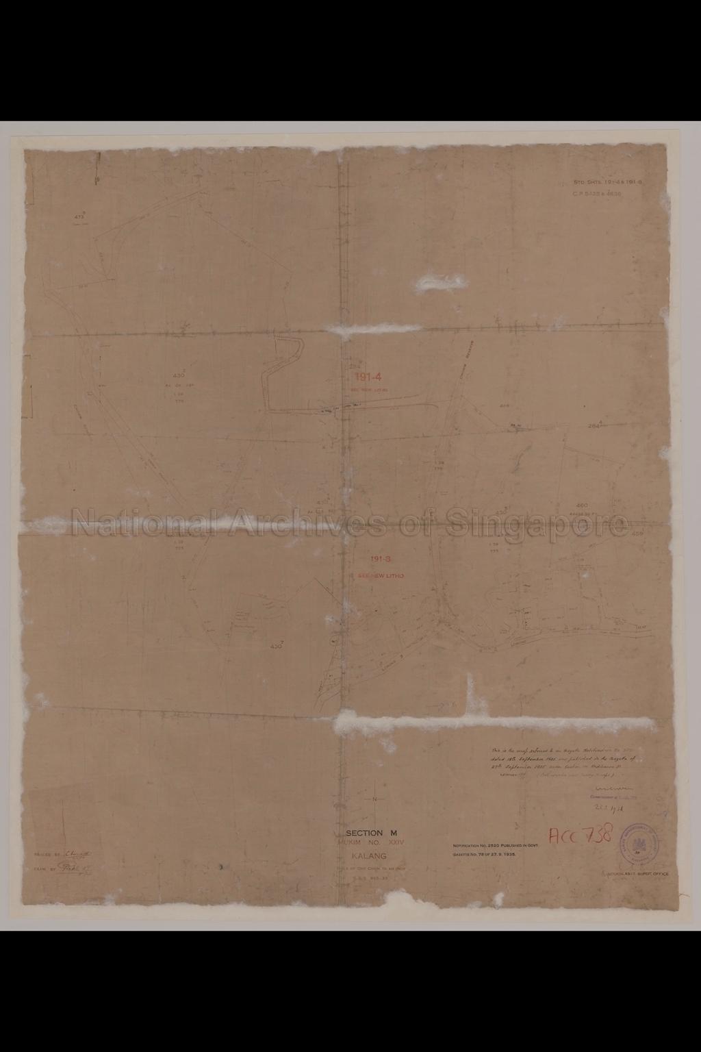 Singapore. Section M, Mukim No. XXIV - Kalang