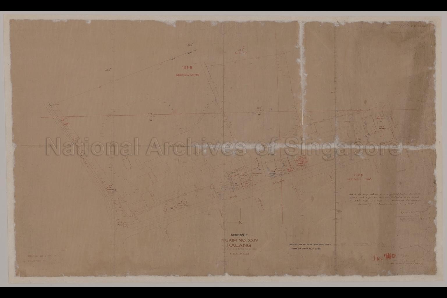 Singapore. Section P. Mukim No. XXIV - Kalang