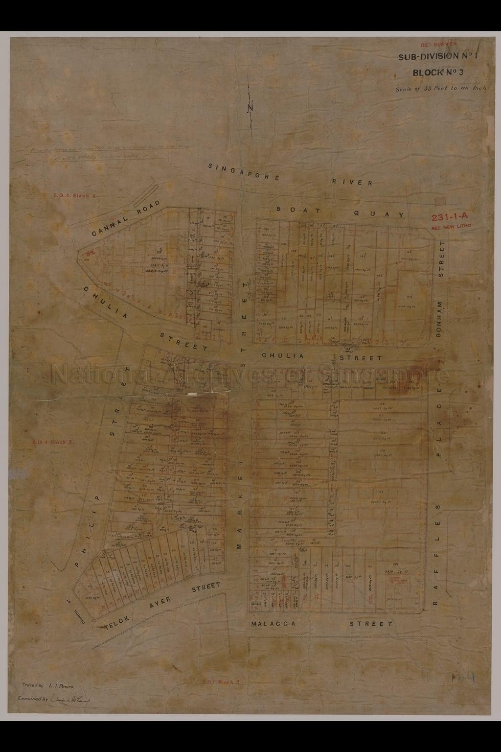 Singapore. Resurvey Town Subdivision No. 1. Block No. 3