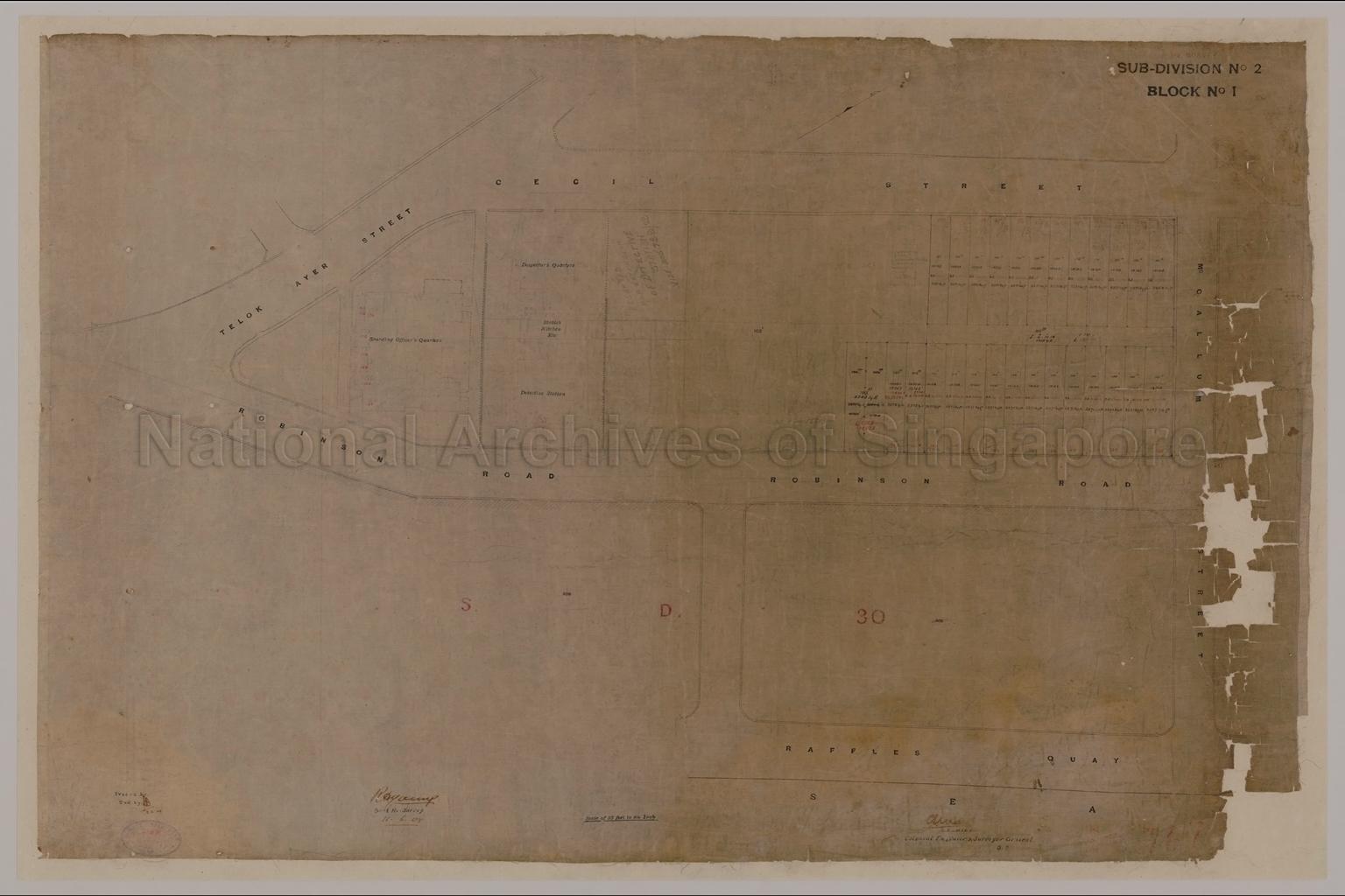 Singapore. Resurvey Town Subdivision No. 2. Block No. 1