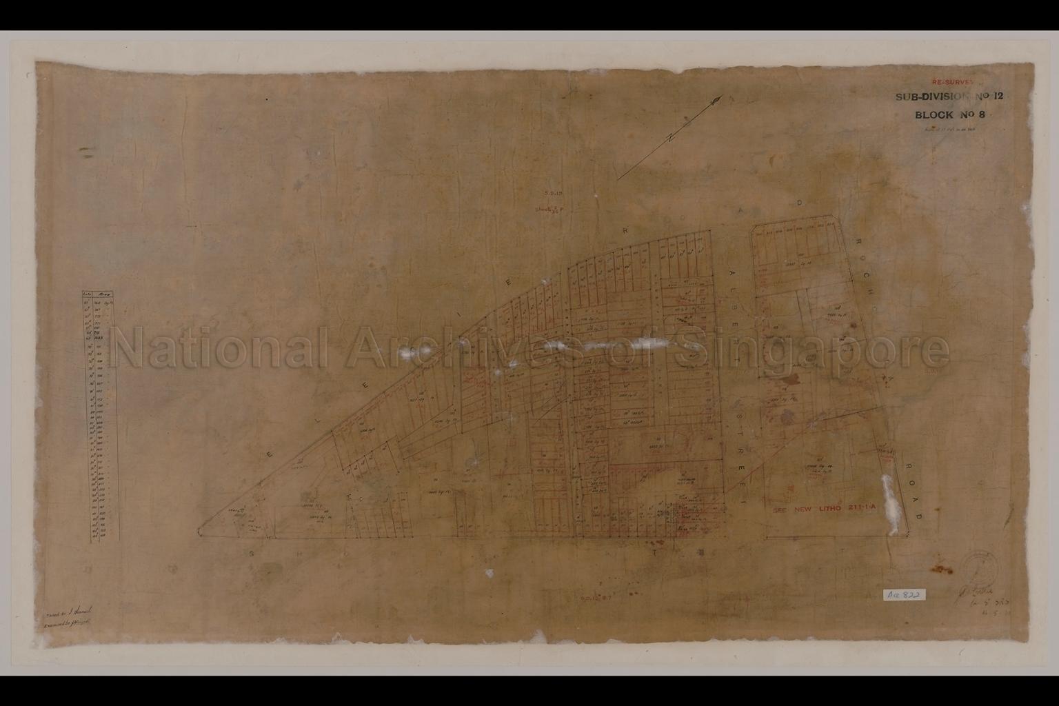 Singapore. Resurvey Town Subdivision No. 12. Block No. 8