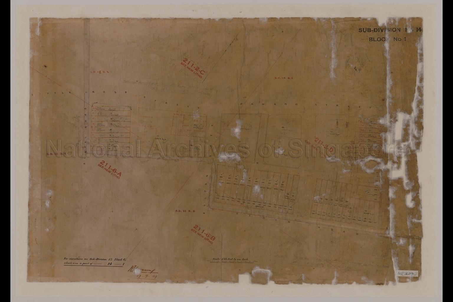 Singapore. Resurvey Town Subdivision No. 14. Block No. 1