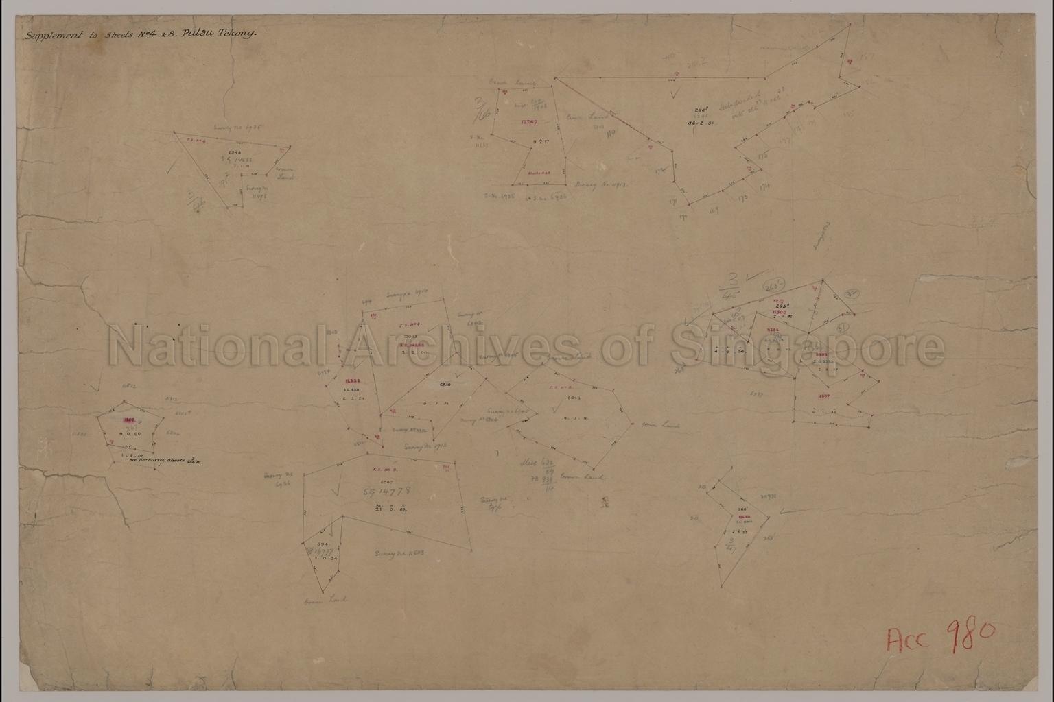 Supplement To Sheet Nos. 4 And 8, Pulau Tekong, Singapore