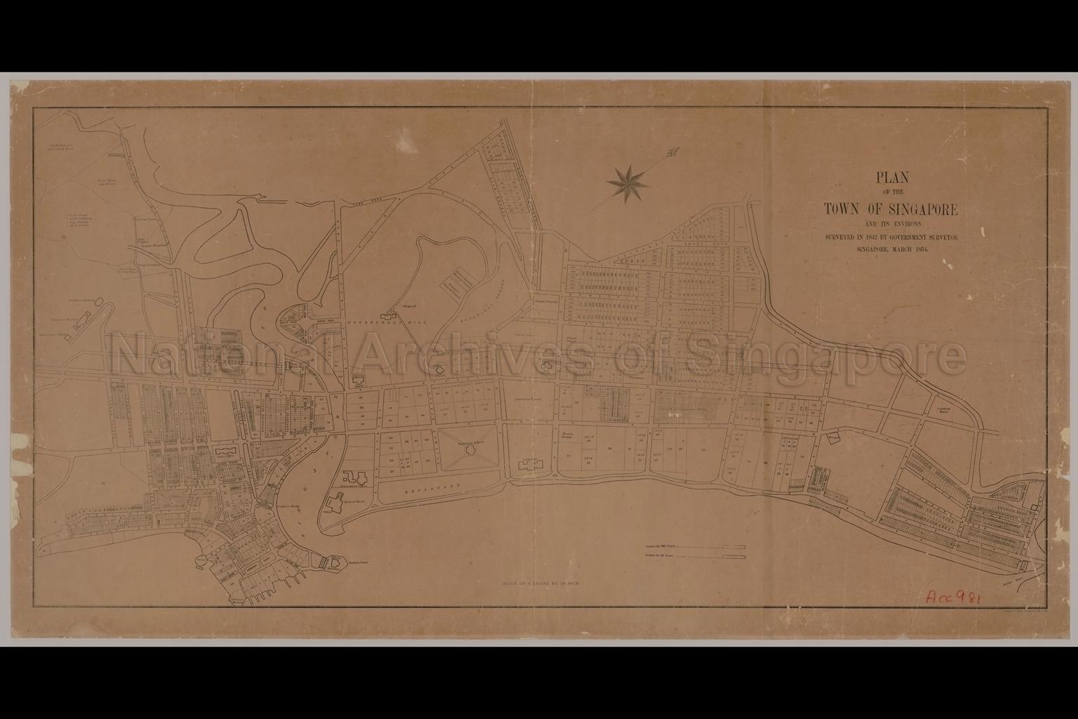 Plan Of The Town Of Singapore And Its Environs