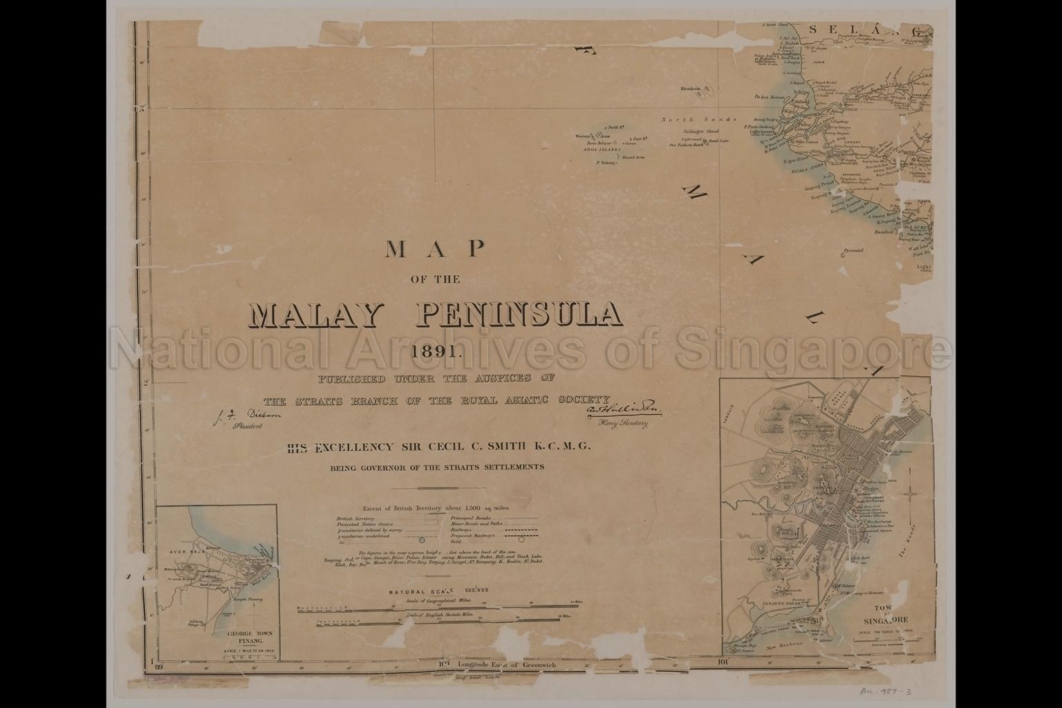 Map Of The Malay Peninsula 1891