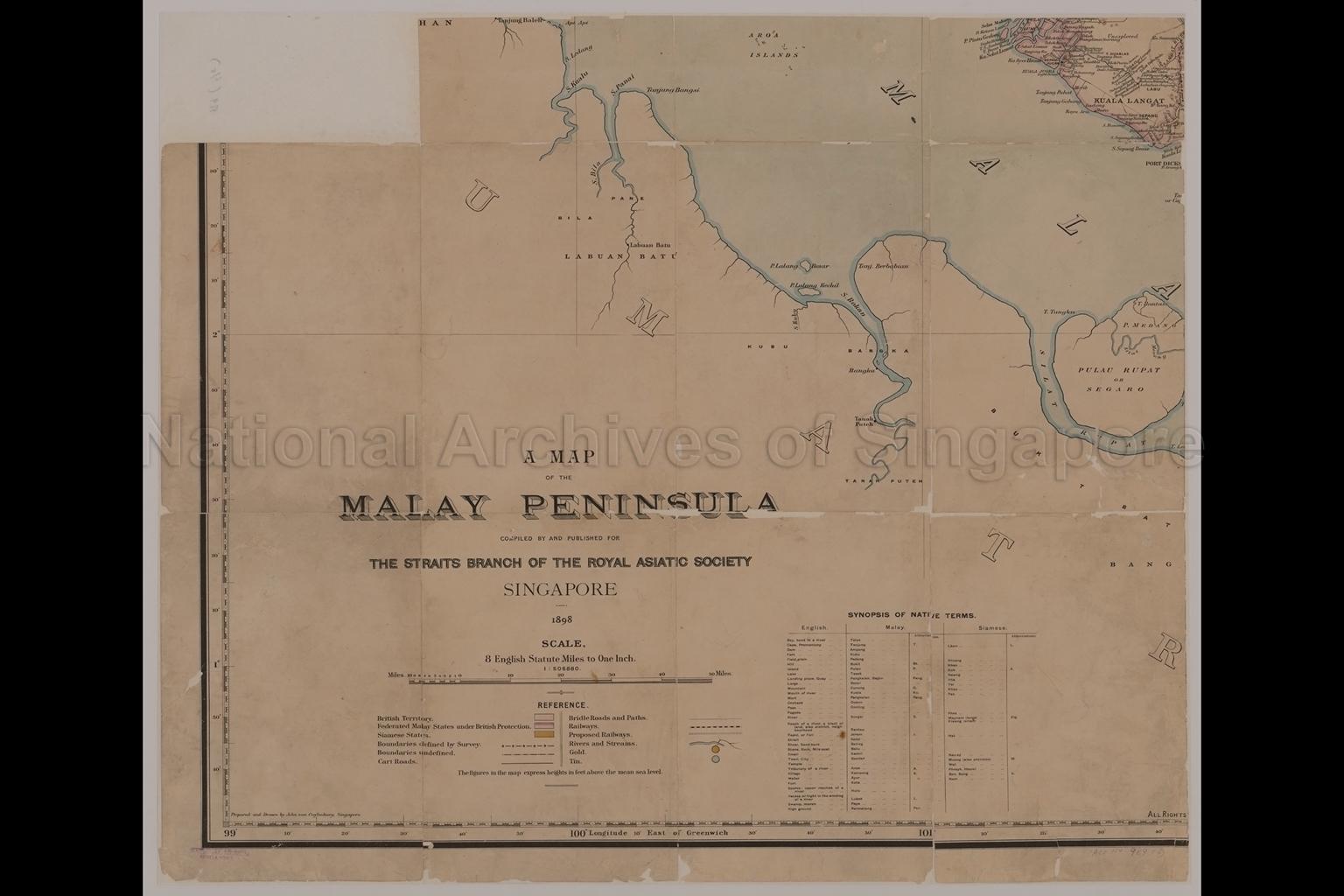 A Map Of The Malay Peninsula 1898
