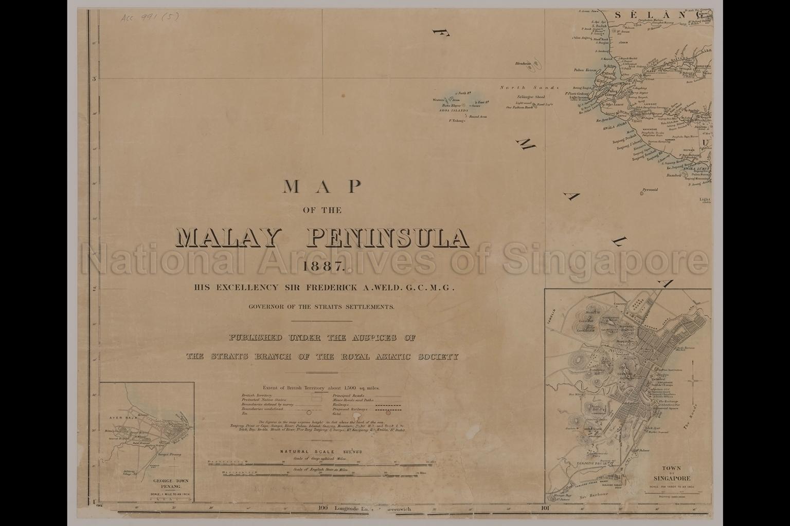 Map Of The Malay Peninsula 1887