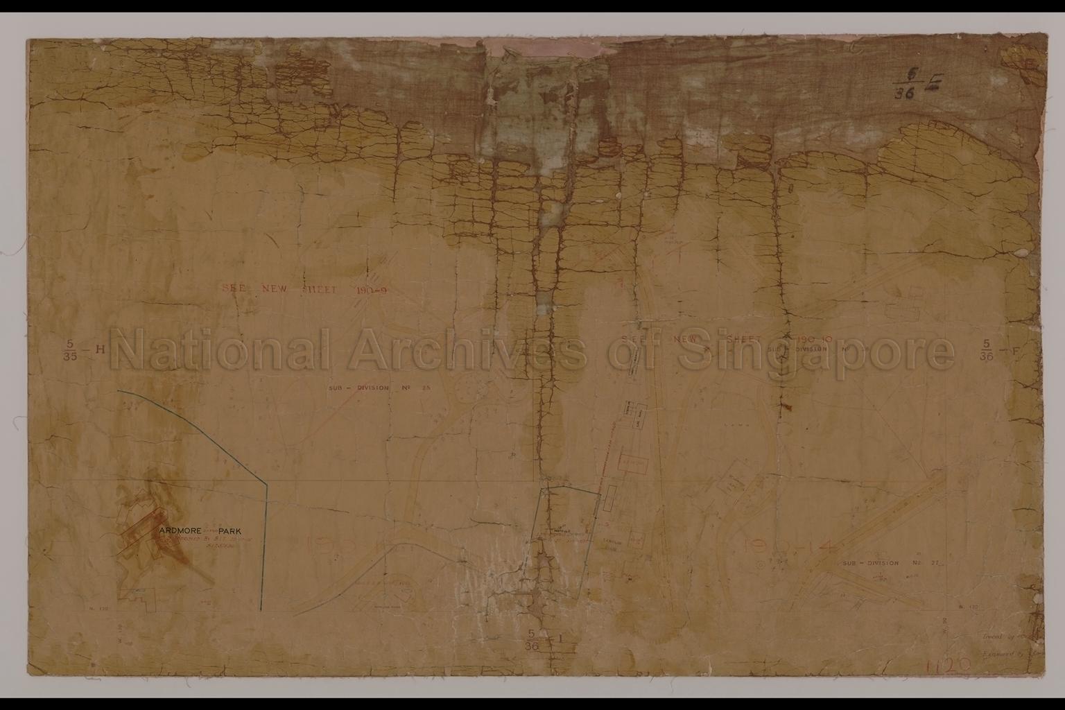 Singapore - Sheet 5/36E Sub division numbers 25, 26 and 27