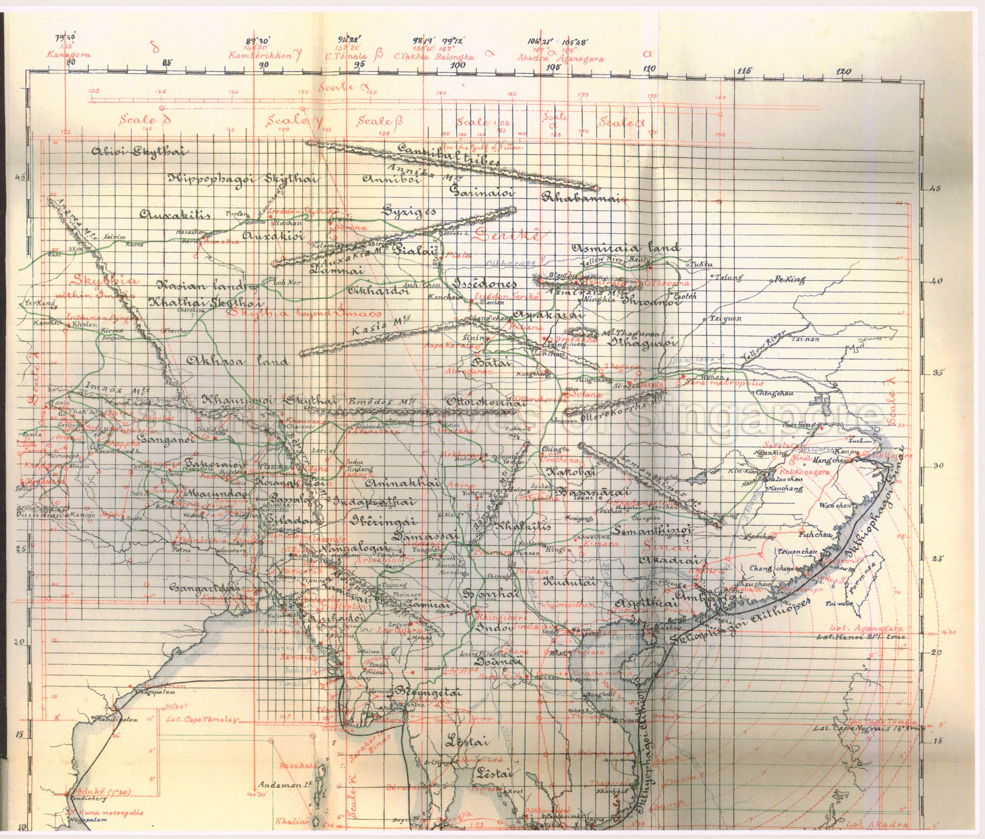 Map inclucidation of Ptolemy's Geography of Southern India  …