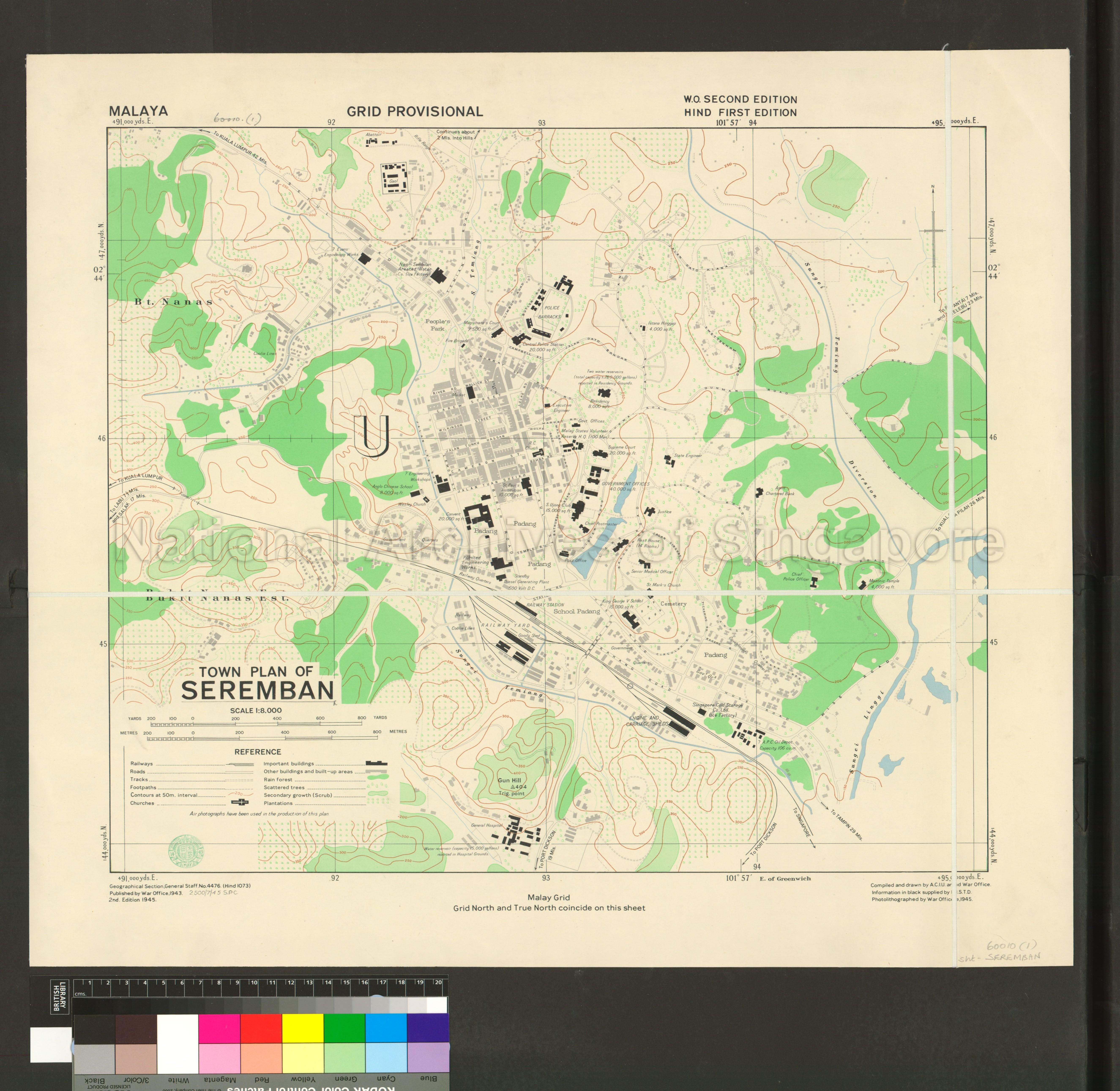 Malaya. Town Plan of Seremban