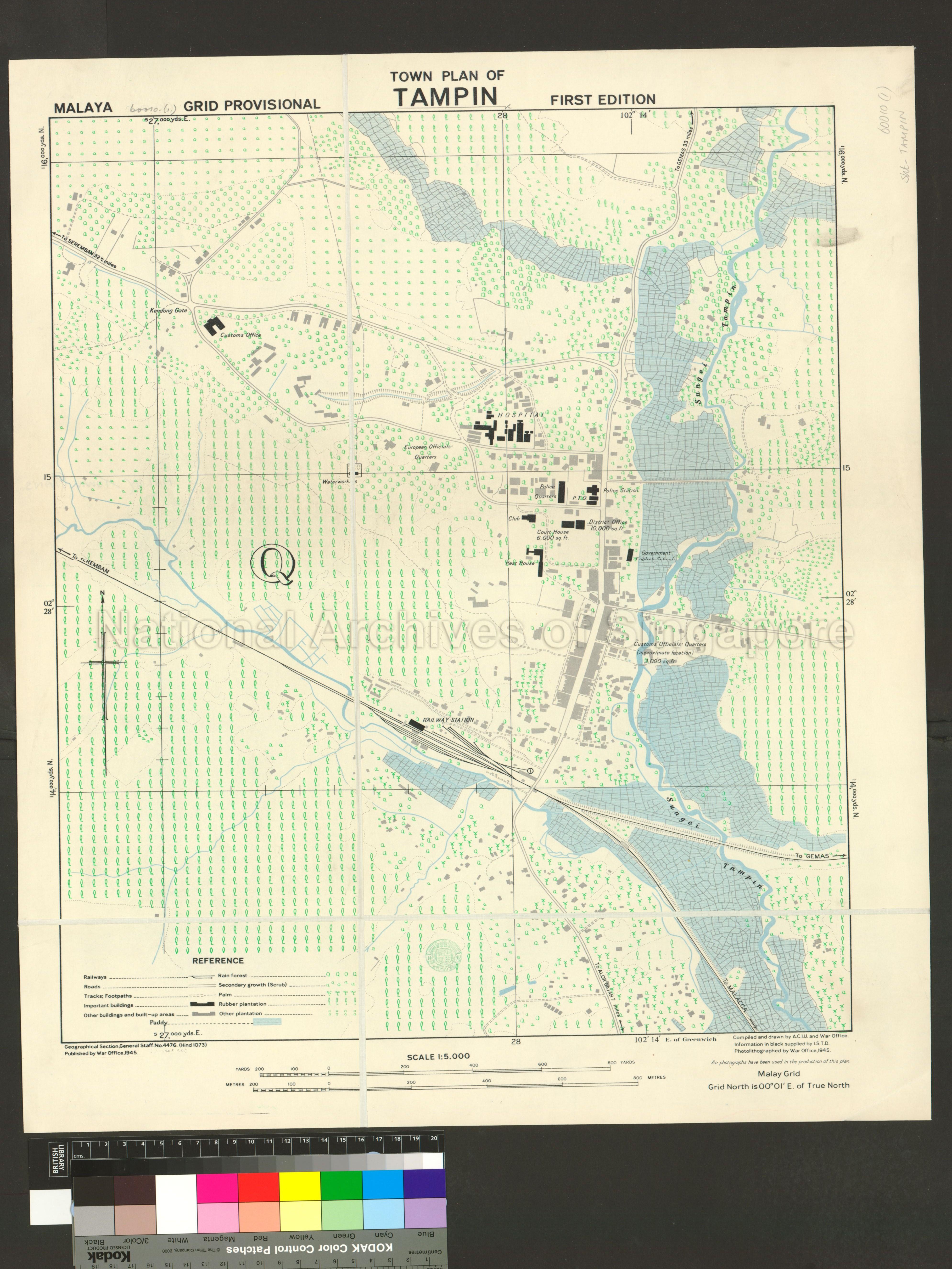Malaya. Town Plan of Tampin