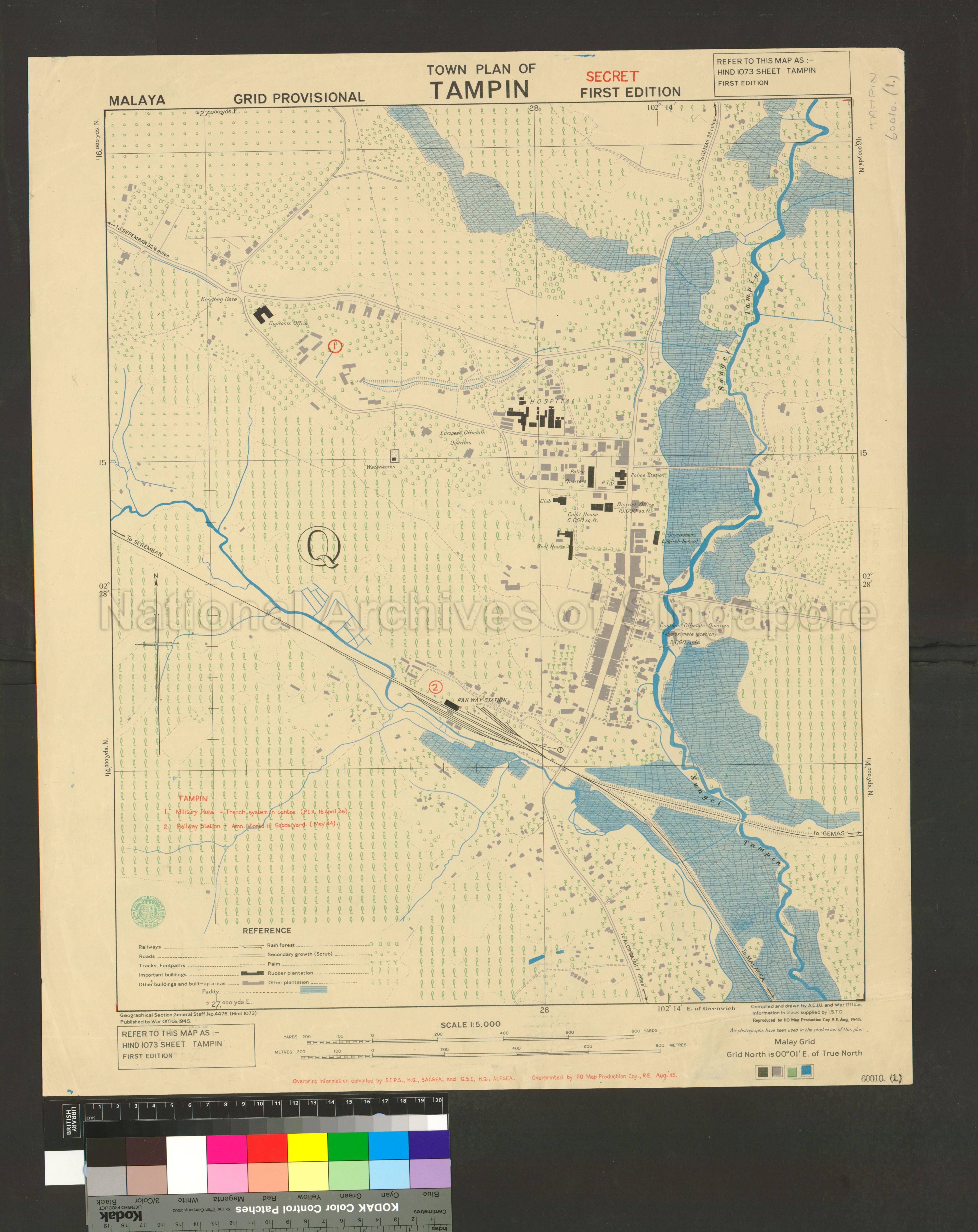Malaya. Town Plan of Tampin