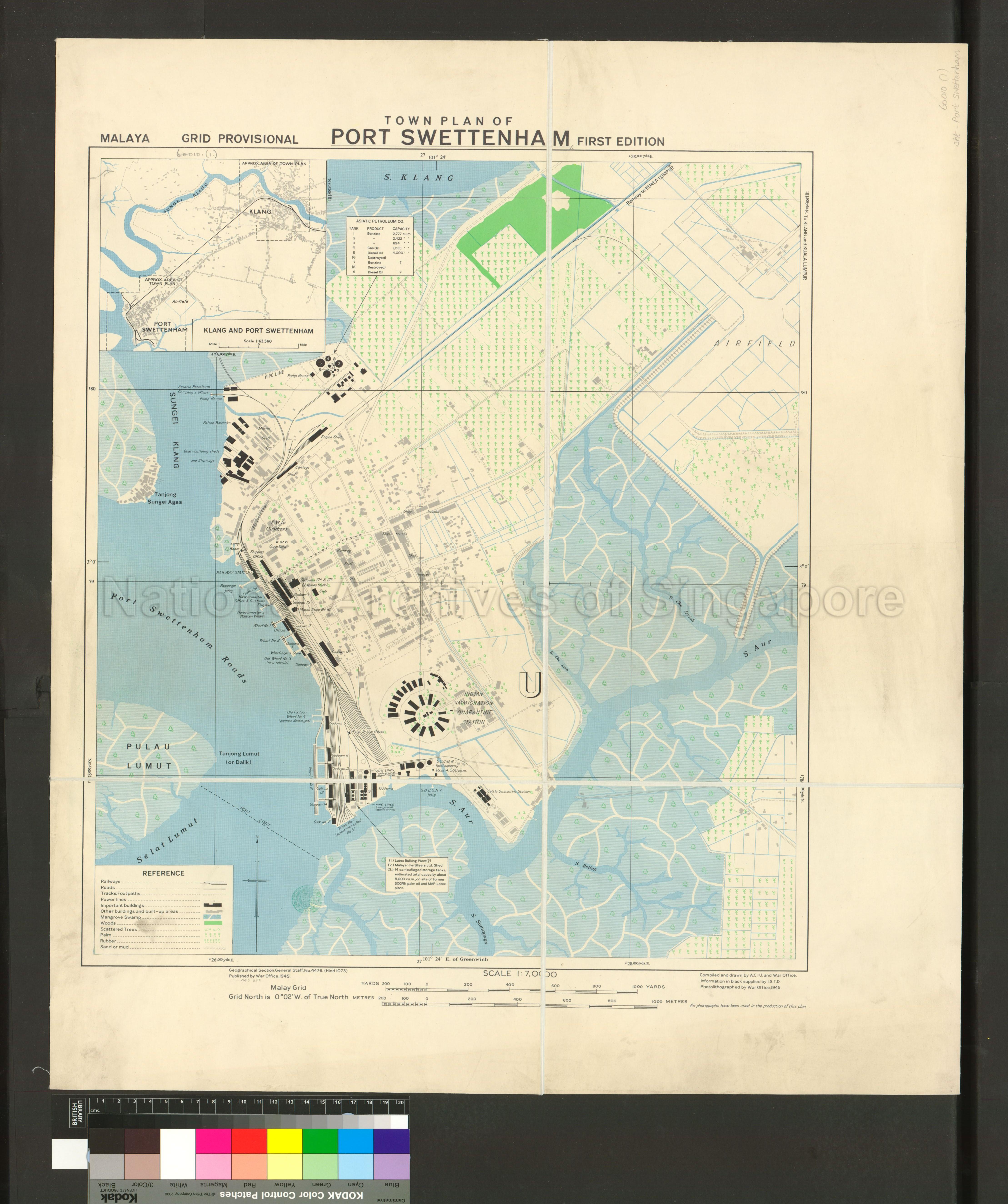 Malaya. Town Plan of Port Swettenham