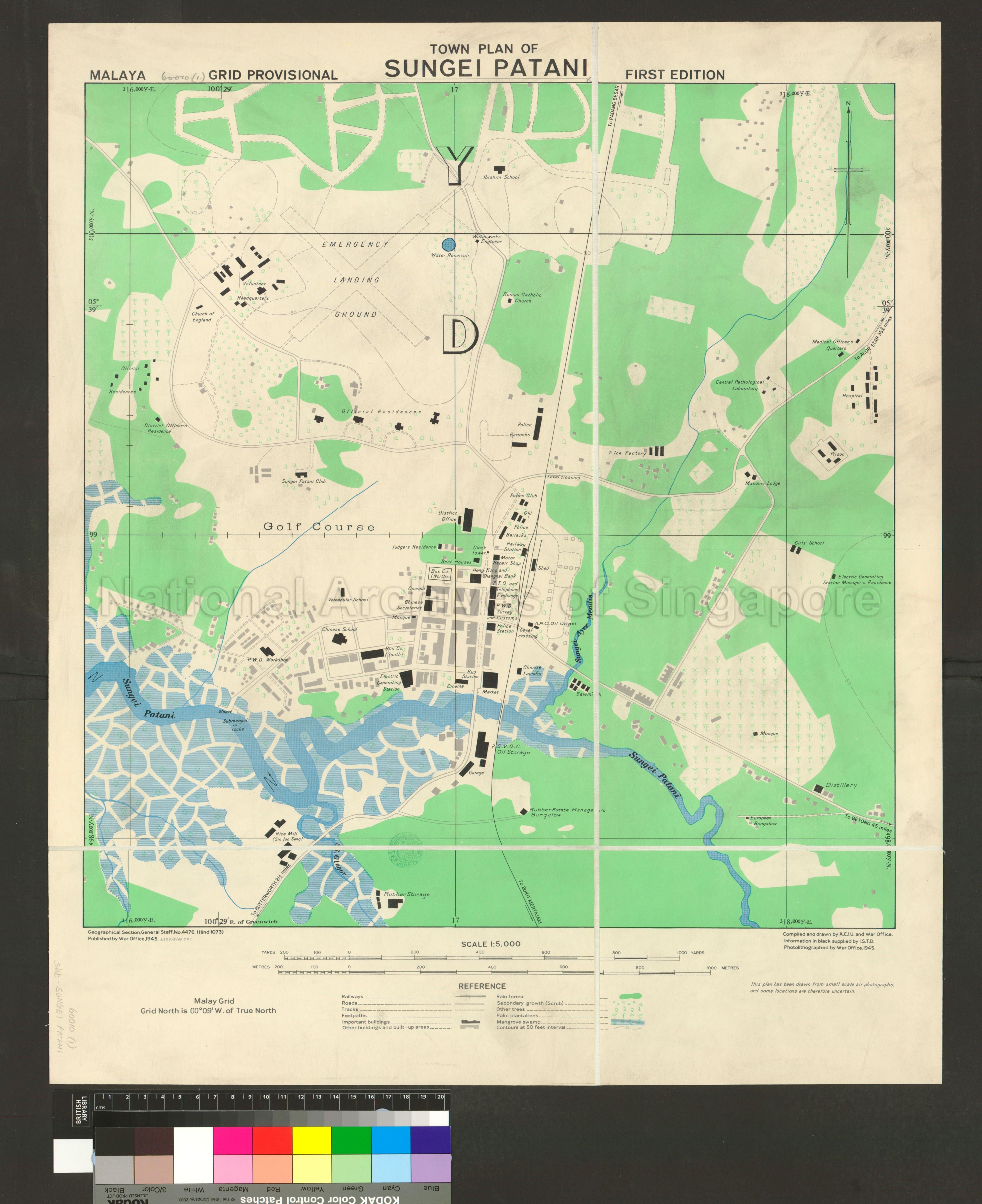 Malaya. Town Plan of Sungei Patani