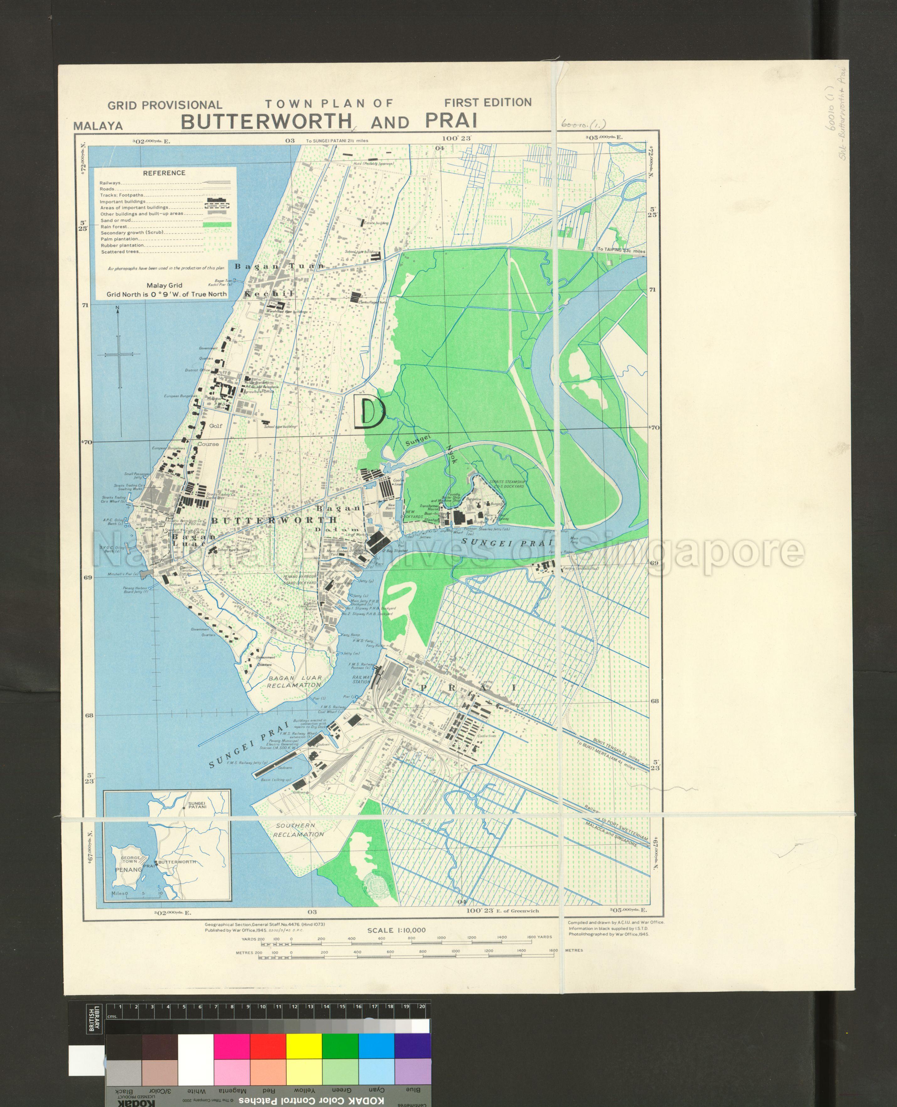 Malaya - Town Plan of Butterworth and Prai