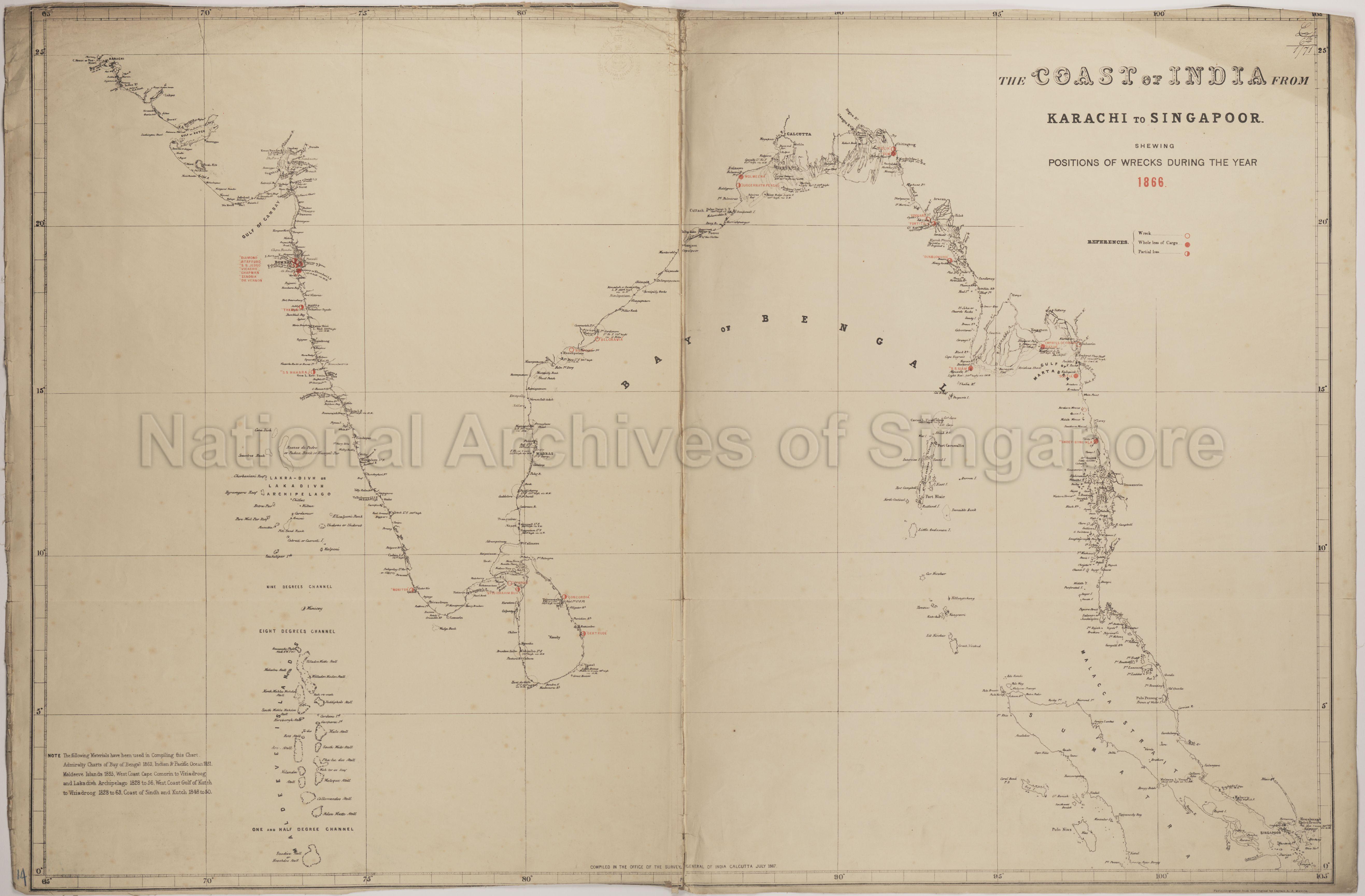 The Coast of India from Karachi to Singapoor (Singapore)  …