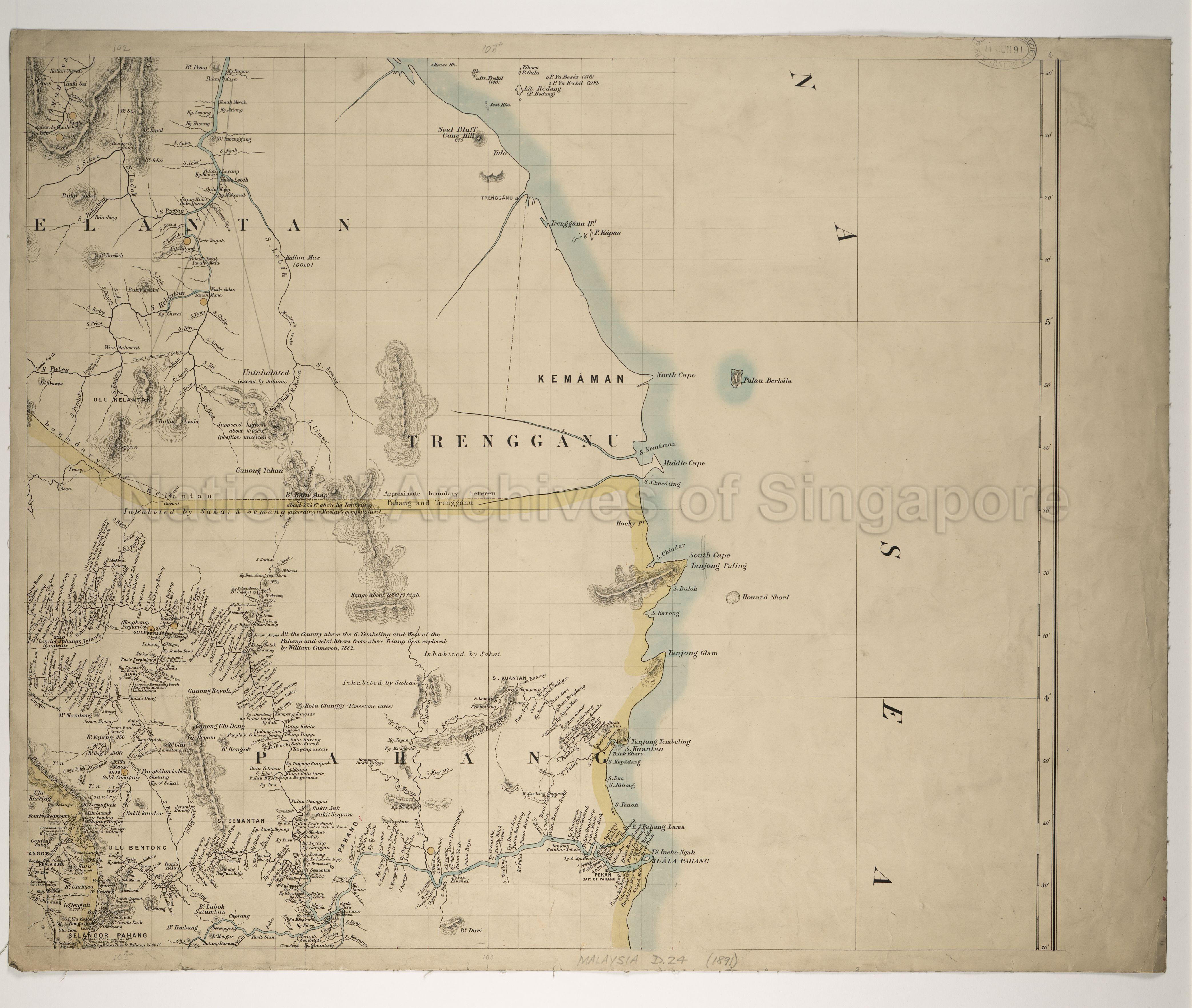 Map Of The Malay Peninsula 1891