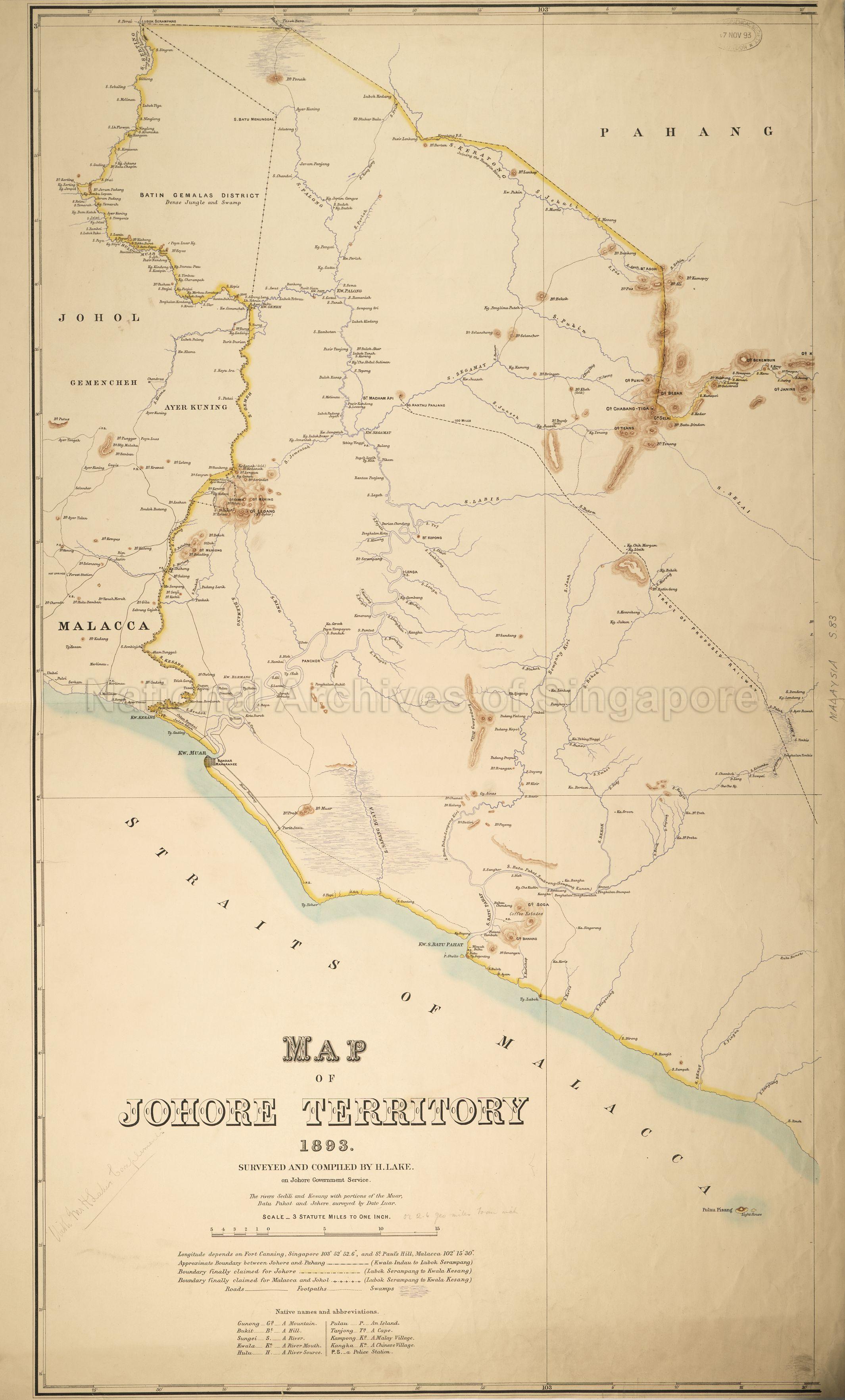 Map of Johore Territory 1893
