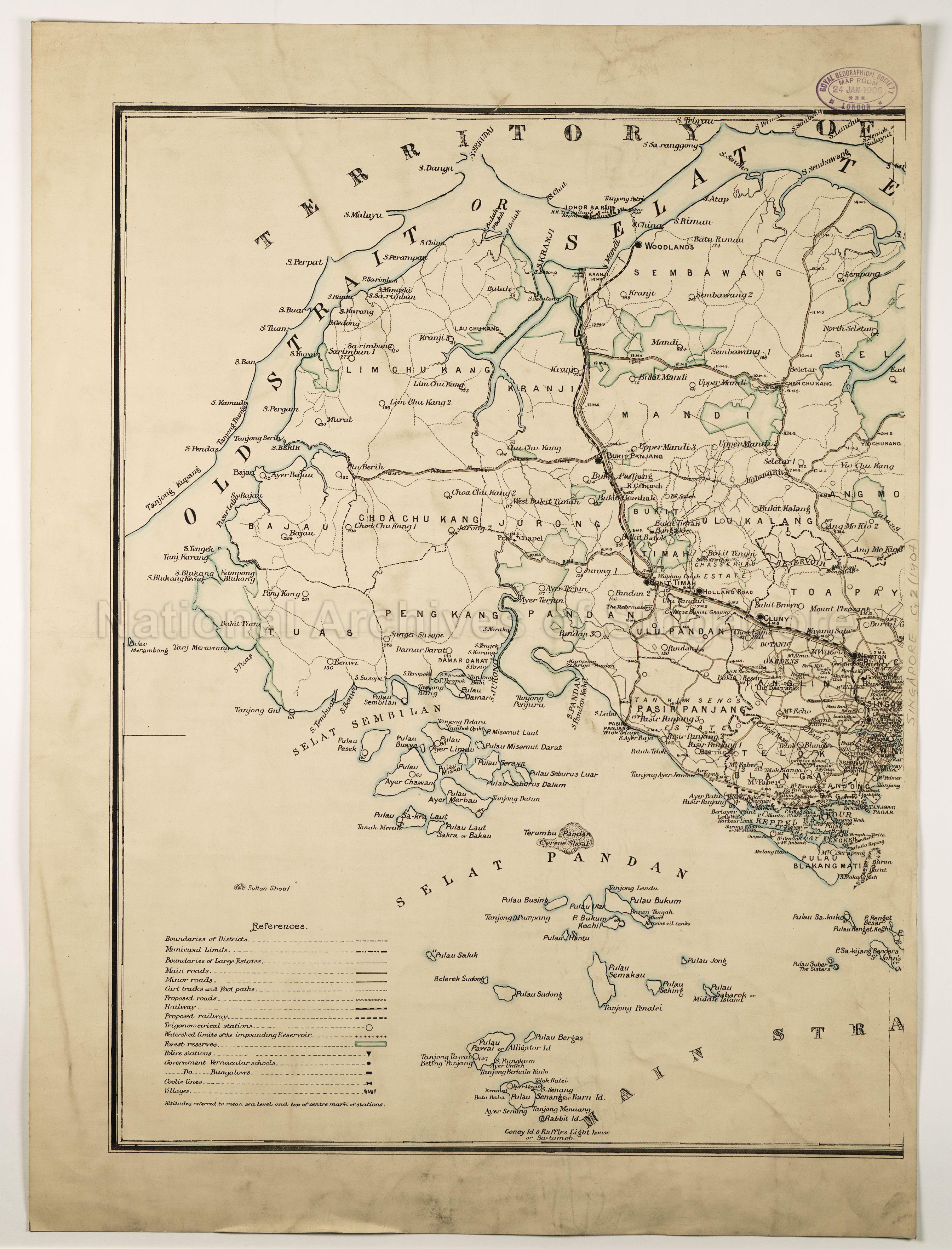 Map of The Island of Singapore and Its Dependencies 1904