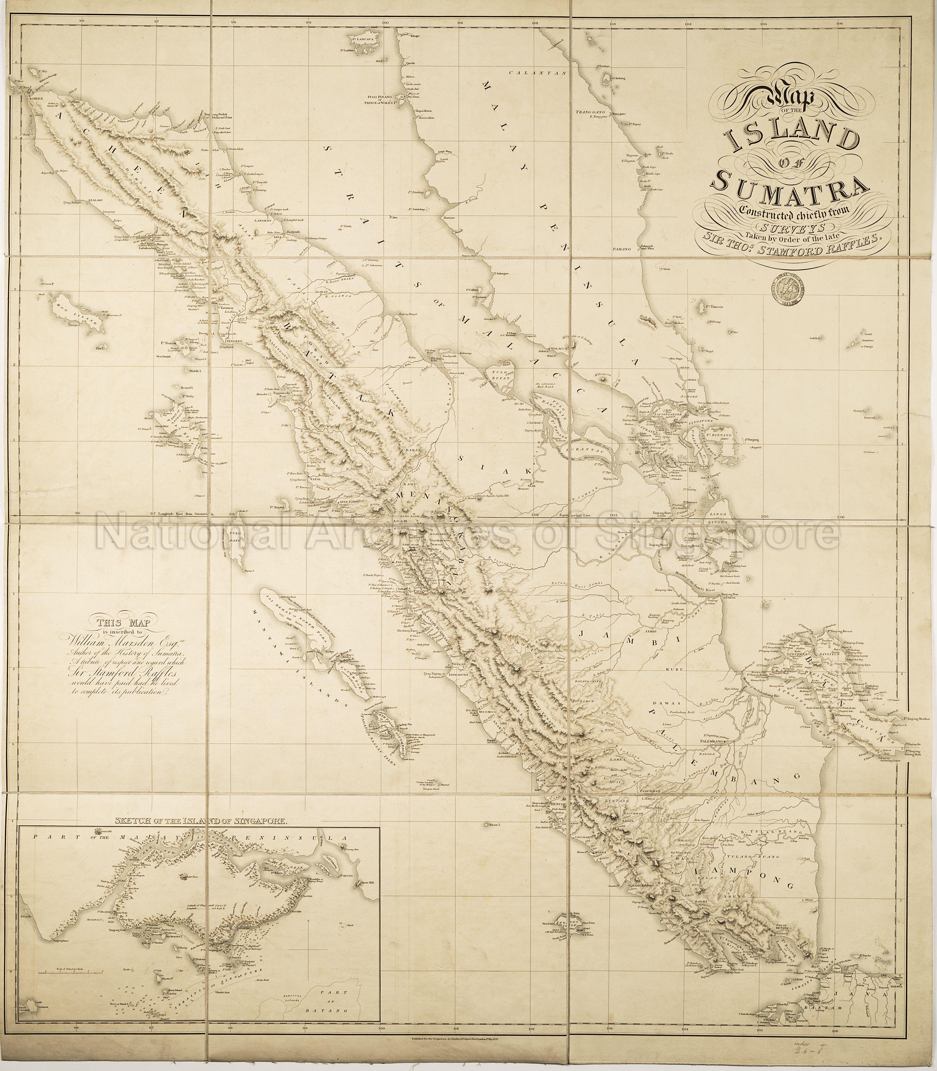 Map of The Island of Sumatra